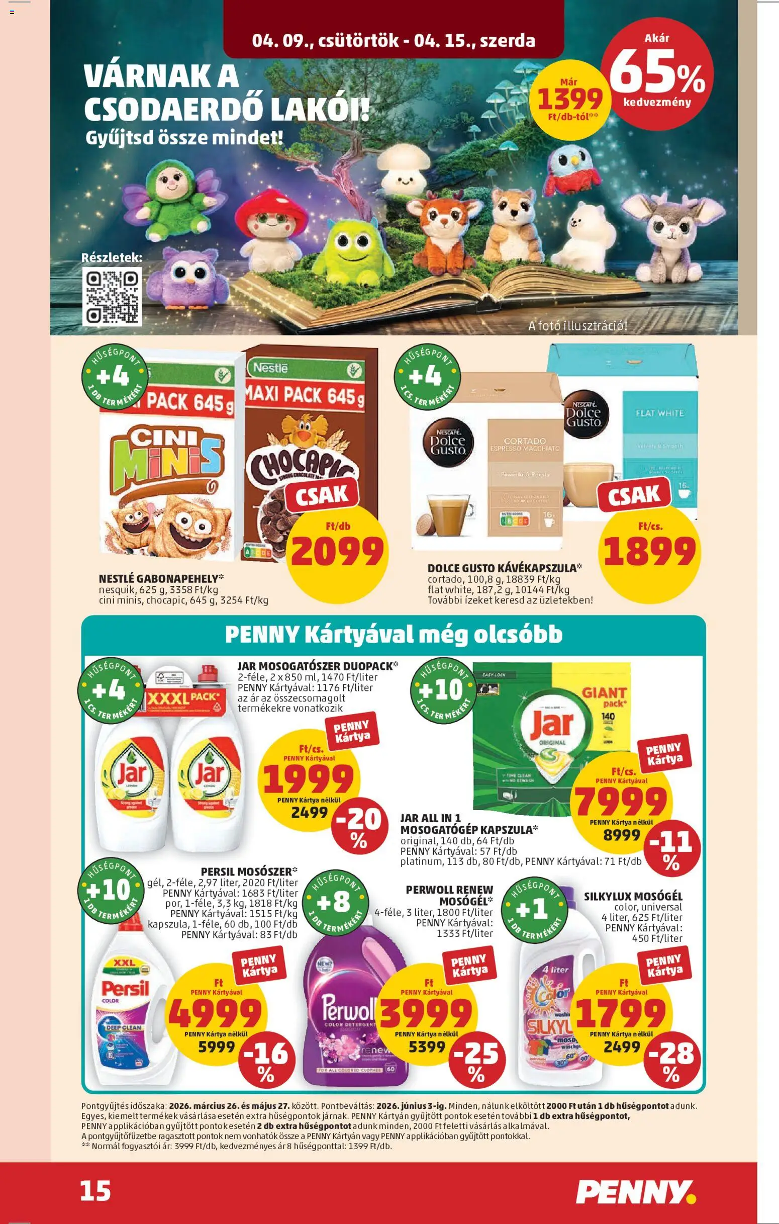 PENNY akciós ujság - amely érvényes a következő dátumtól: 09.04.2026 | Oldal: 19 | Termékek: Dolce Gusto, Perwoll, Jar mosogatószer, Mosogatószer