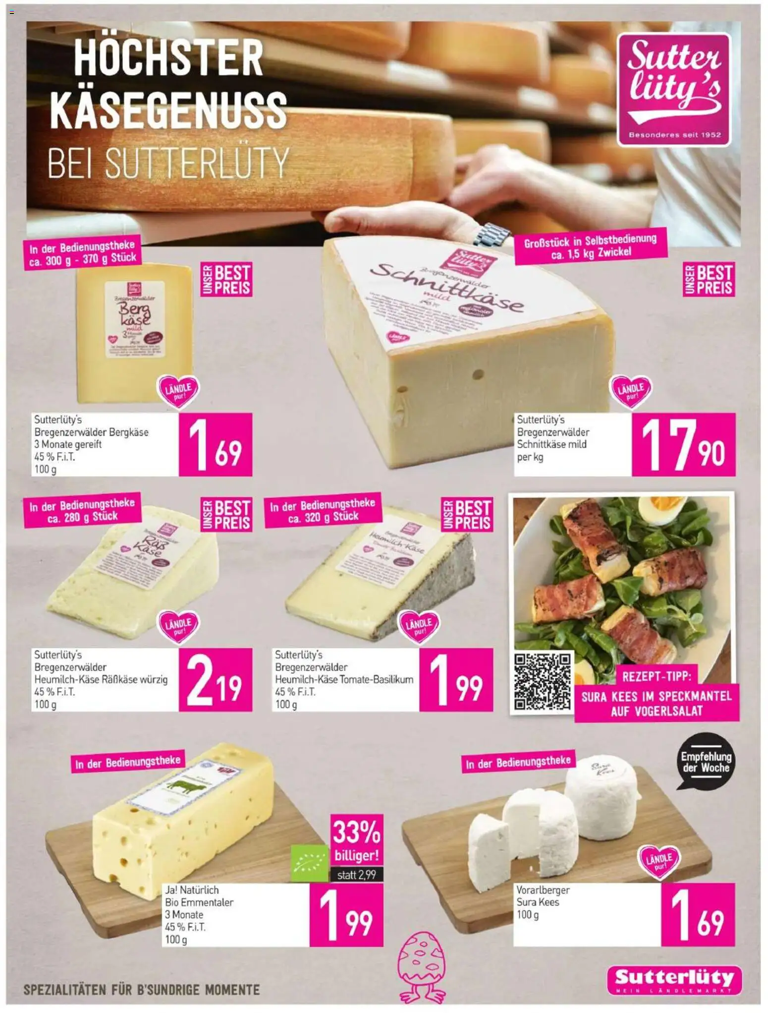 Sutterlüty Flugblatt gültig ab 26.03.2026 | Seite: 5 | Produkte: Käse