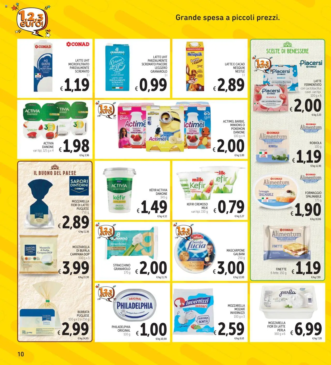 Volantino Spazio Conad del 12.08.2025 | Pagina: 10 | Prodotti: Mozzarella, Formaggio, Stracchino, Burrata