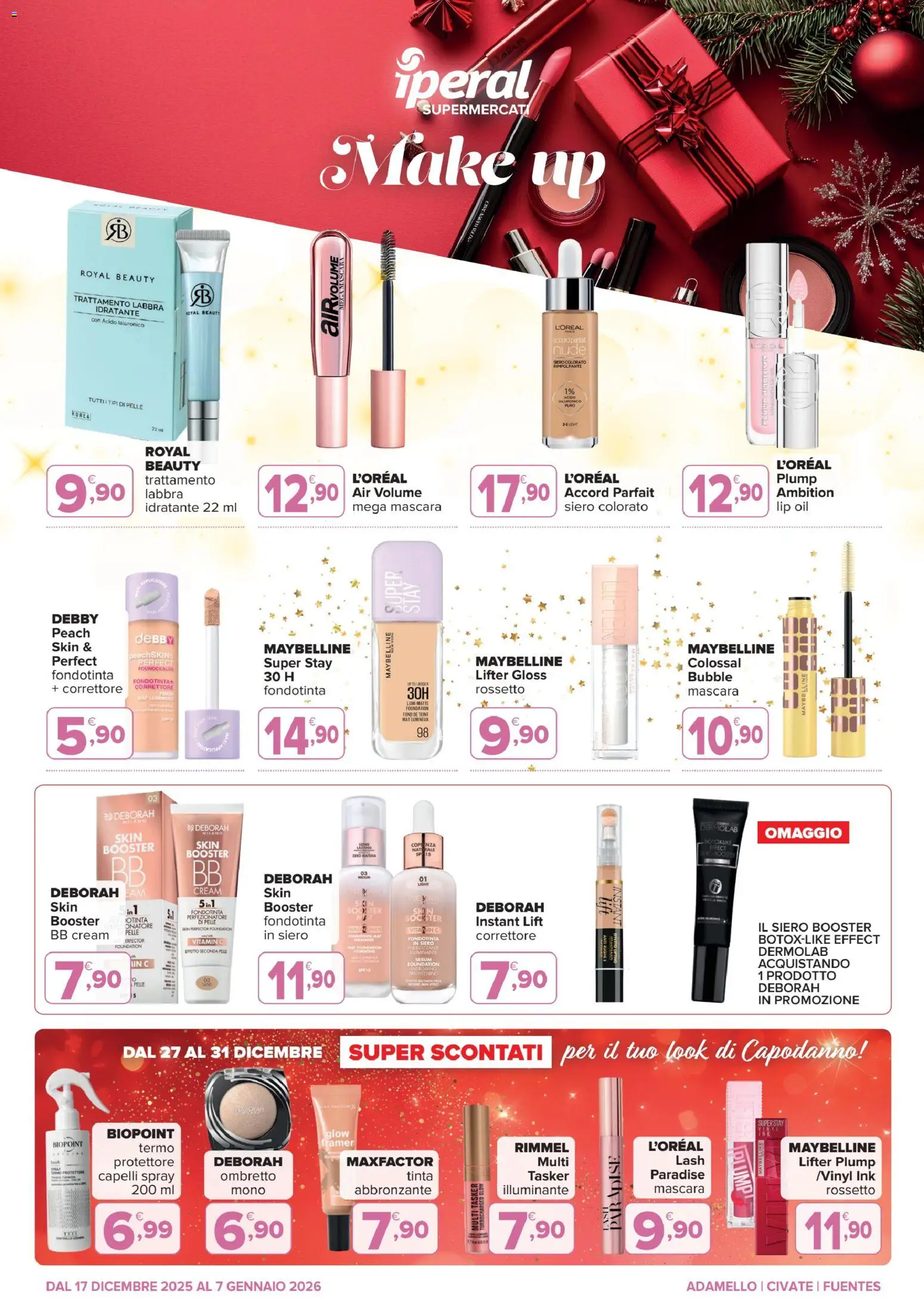 Volantino Iperal del 17.12.2025 | Pagina: 1 | Prodotti: Ombretto, Rossetto, Correttore, BB cream
