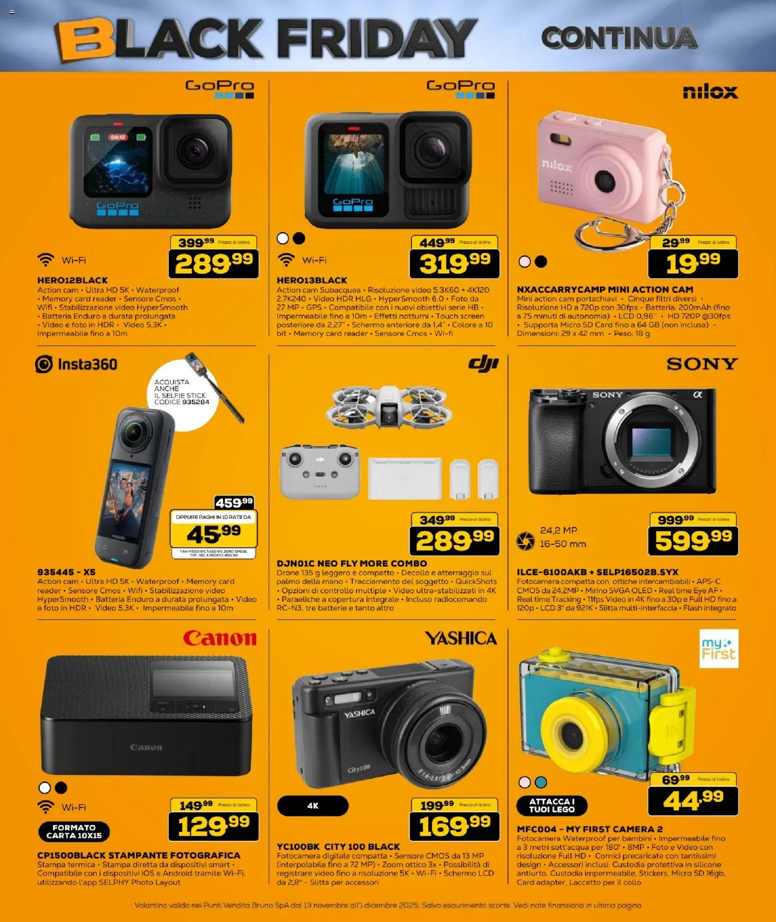 Volantino BRUNO del 13.11.2025 | Pagina: 36 | Prodotti: Drone, Action cam, Video, Stampa