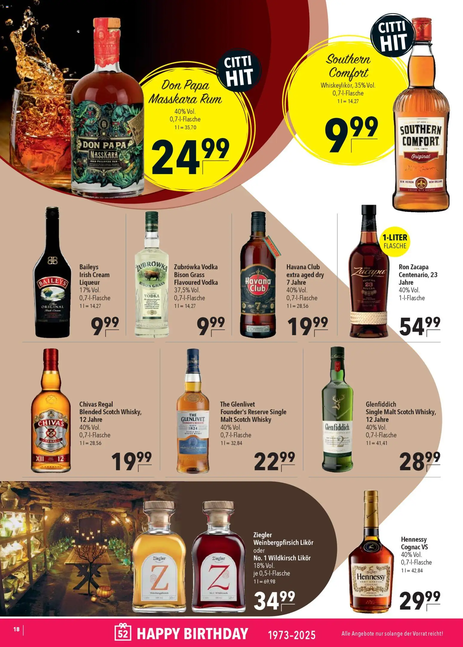 CITTI Markt Prospekt 	 – gültig ab 05.11.2025 | Seite: 18 | Produkte: Havana club, Whisky, Likör, Baileys