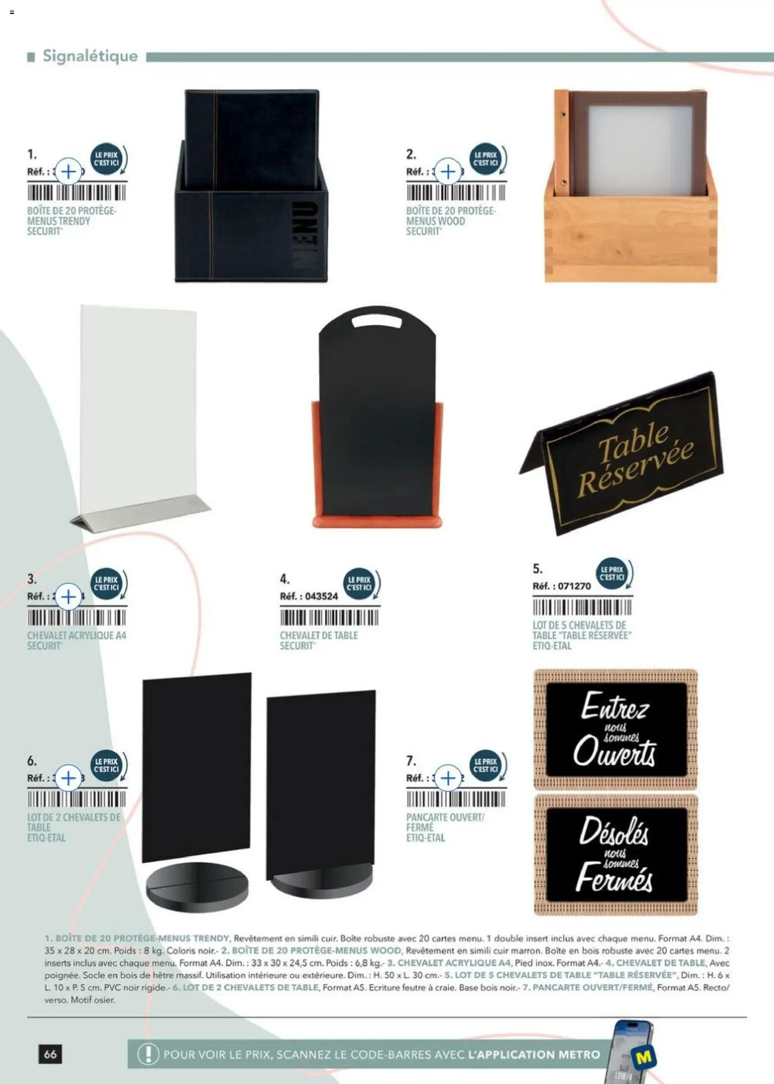 {H1} | Page: 66 | Produits: Chevalets, Poids, Chevalet, Table