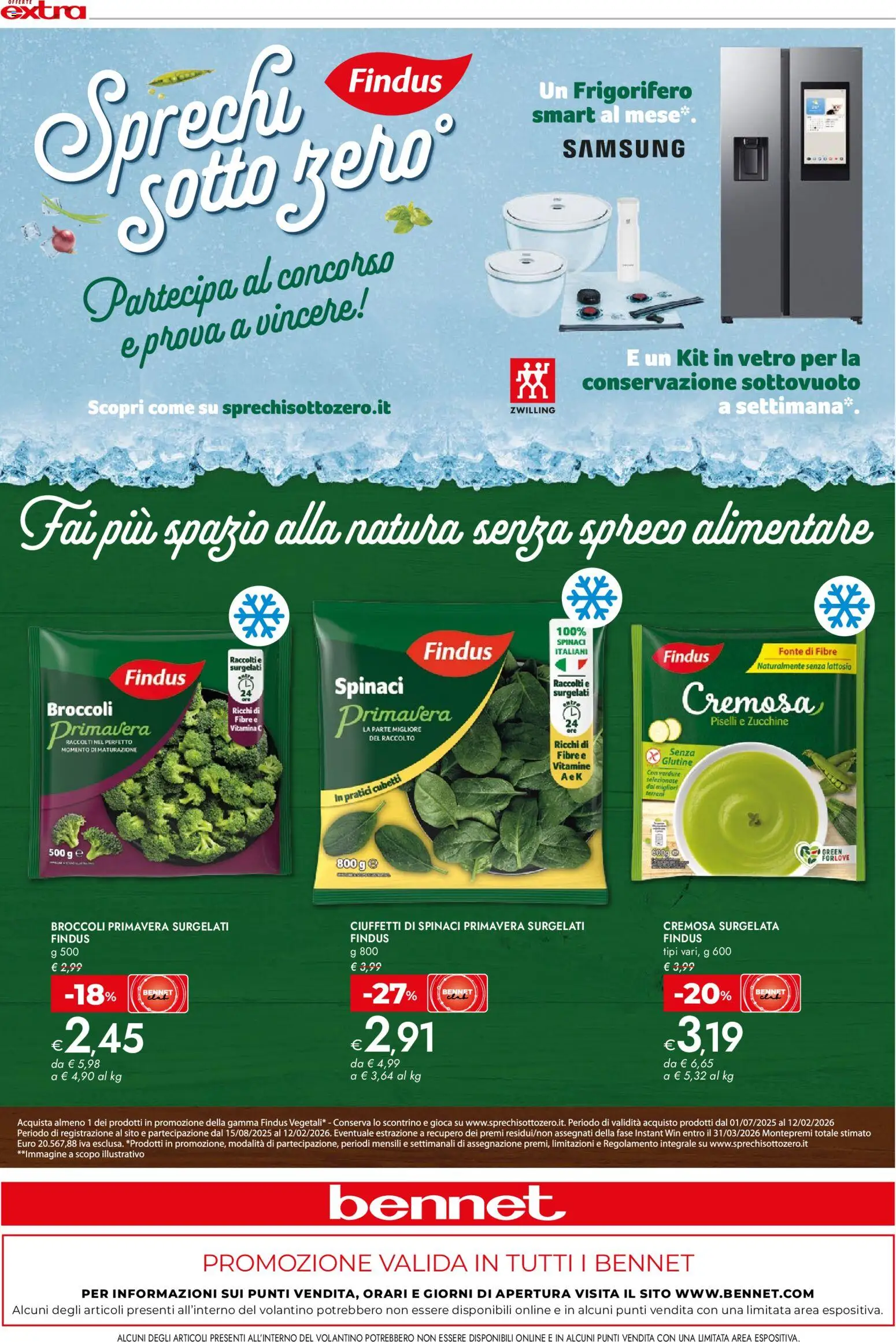 Volantino bennet del 04.12.2025 | Pagina: 8 | Prodotti: Verdure, Broccoli, Zucchine, Frigorifero