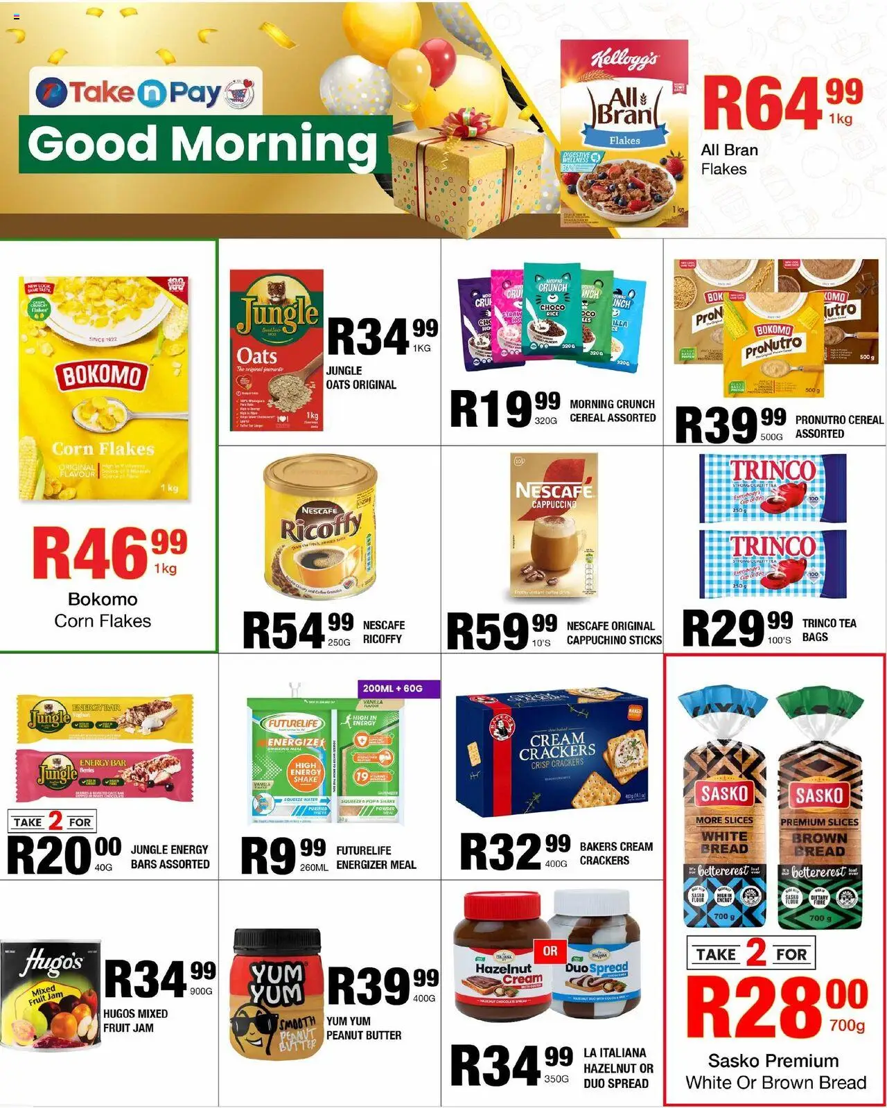 New Take n Pay catalogue – valid from 13.10.2025 | Page: 8 | Products: Jam, Oats, Peanut butter, Water