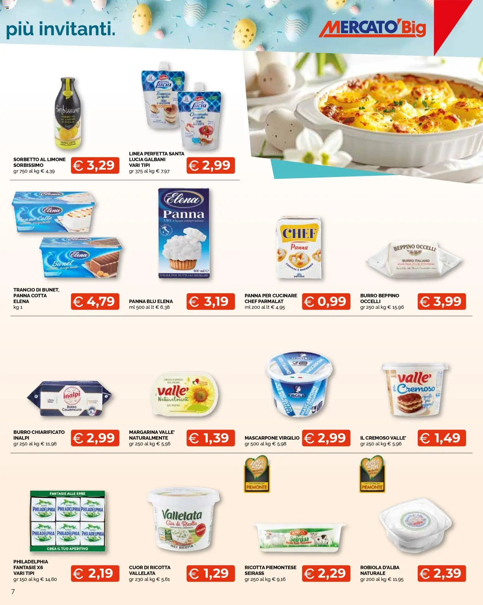 Volantino Mercatò del 23.03.2026 | Pagina: 7 | Prodotti: Panna, Limone, Margarina, Robiola
