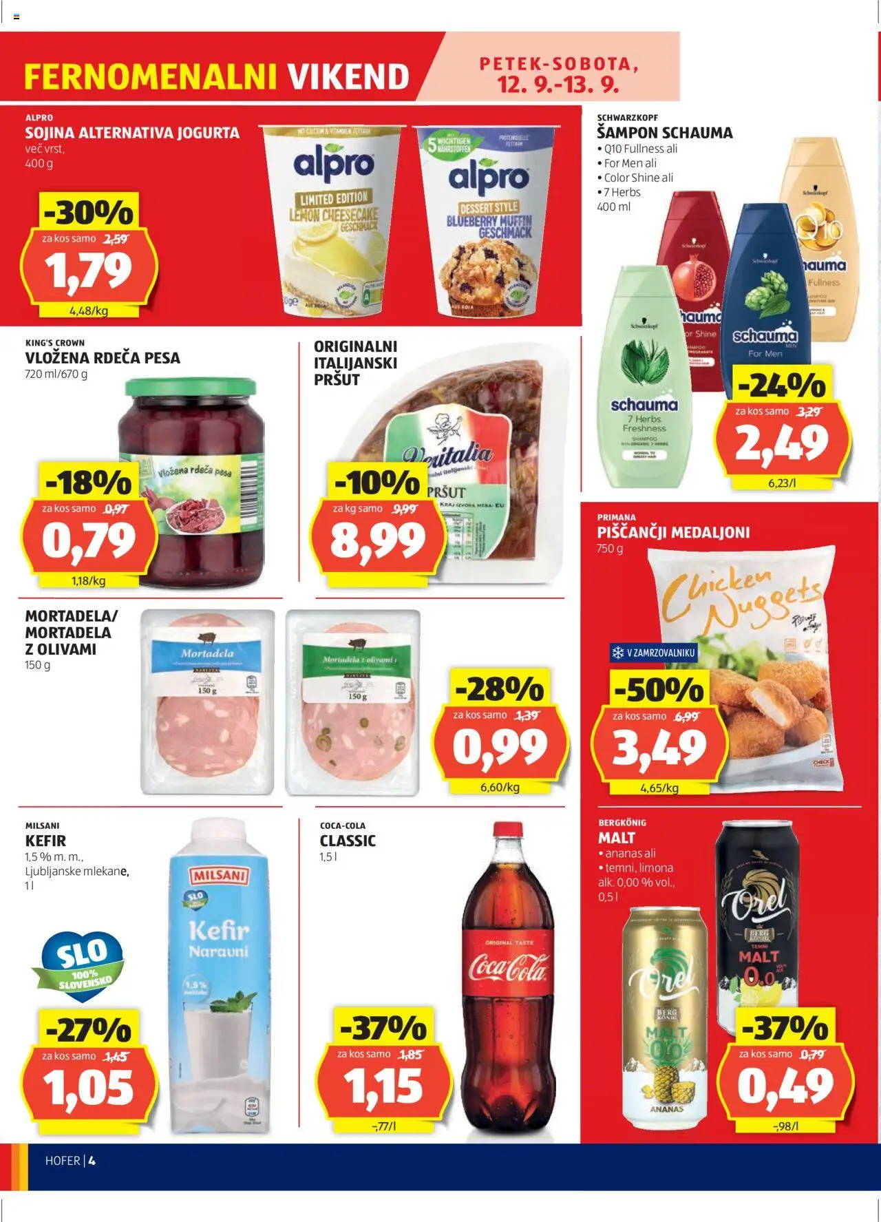 Hofer SI katalog | vrijedi od 11.09.2025 | Stranica: 4 | Proizvodi: Šampon, Mortadela, Ananas, Kefir