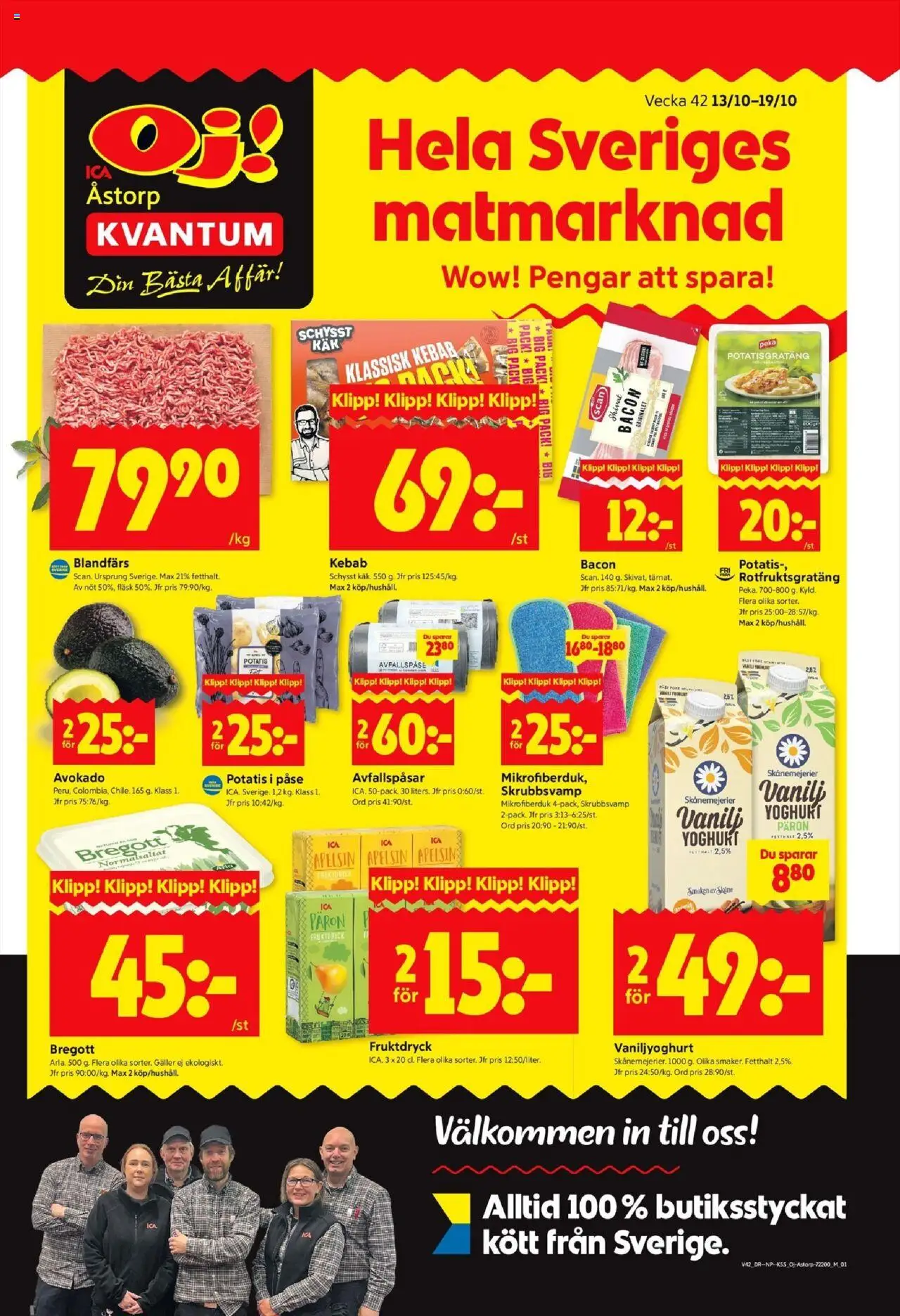 ICA Kvantum reklamblad aktuell från 13.10.2025 | Sida: 1 | Produkter: Avfallspåsar, Galler, Potatisgratäng, Blandfärs