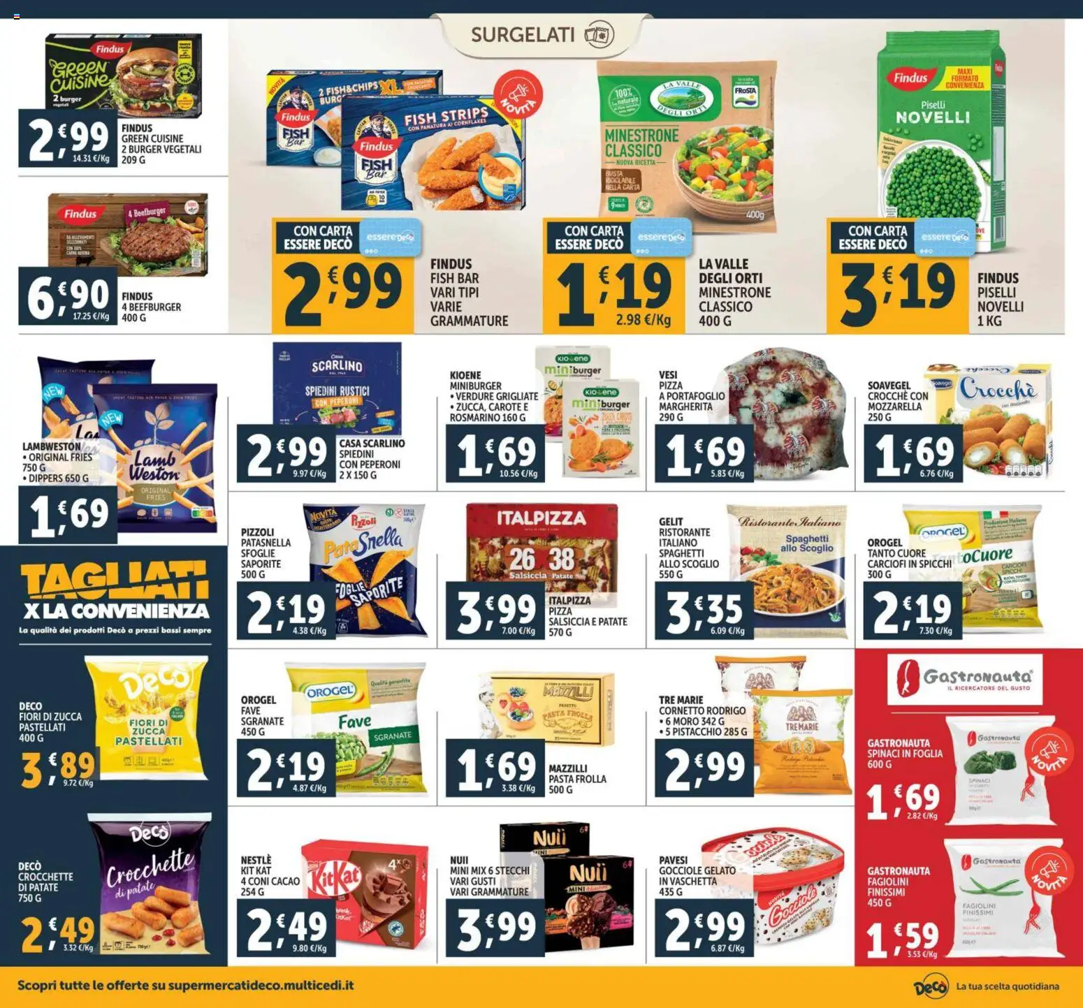 Volantino Decò del 28.10.2025 | Pagina: 8 | Prodotti: Gelato, Pasta, Spinaci, Piselli