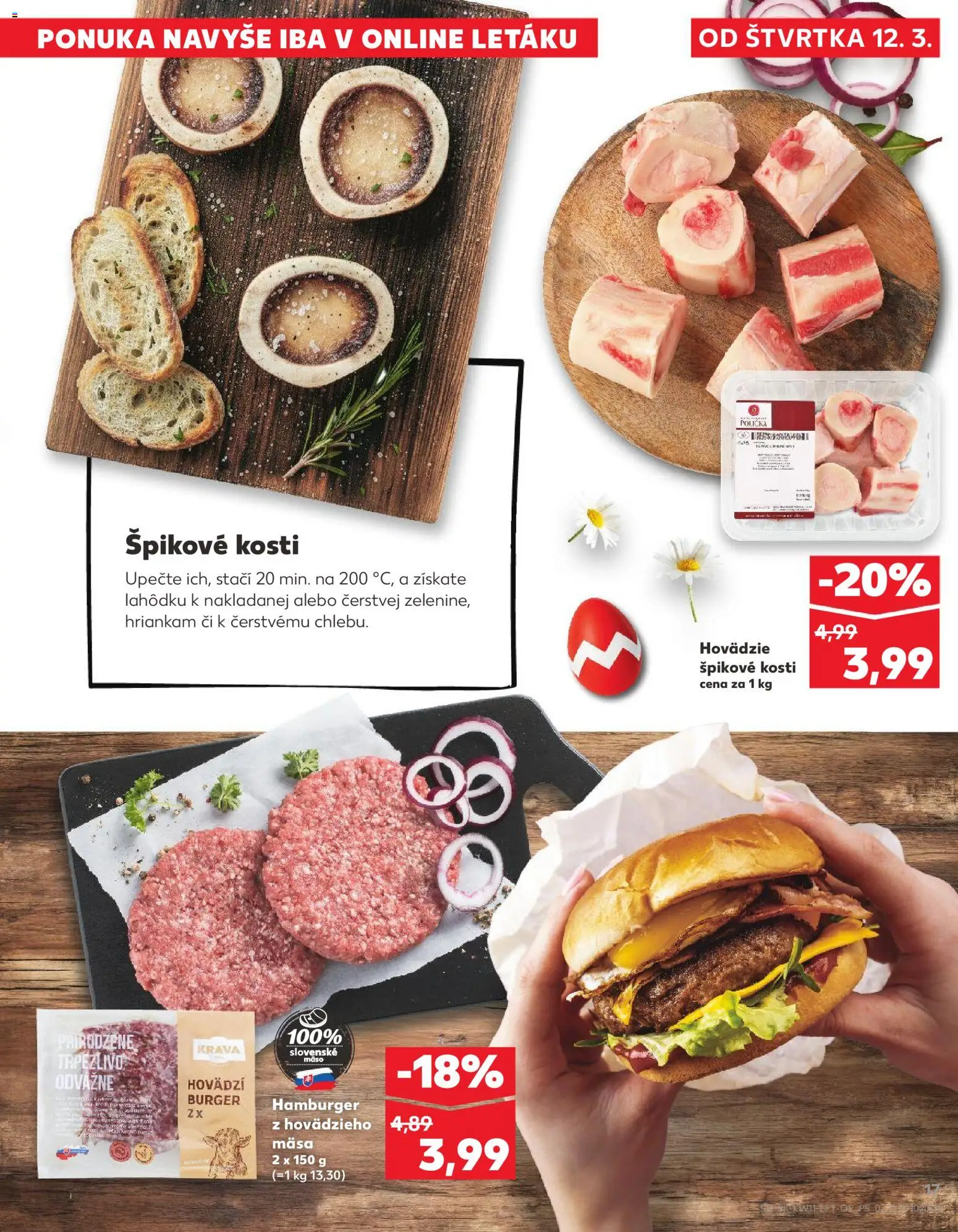 Kaufland SK akciós ujság - amely érvényes a következő dátumtól: 12.03.2026 | Oldal: 17 | Termékek: Hamburger