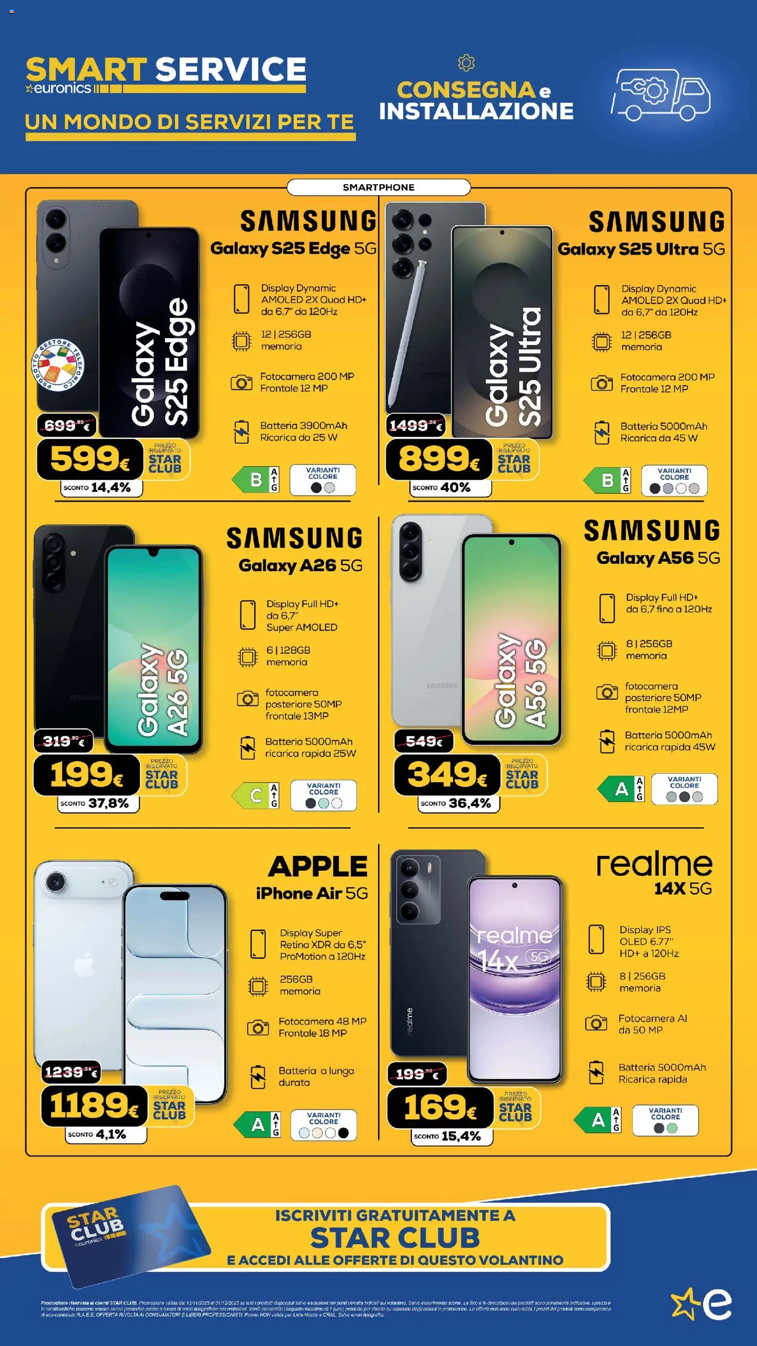 Volantino Euronics del 13.11.2025 | Pagina: 82 | Prodotti: Smartphone samsung, Iphone, Smartphone, Samsung