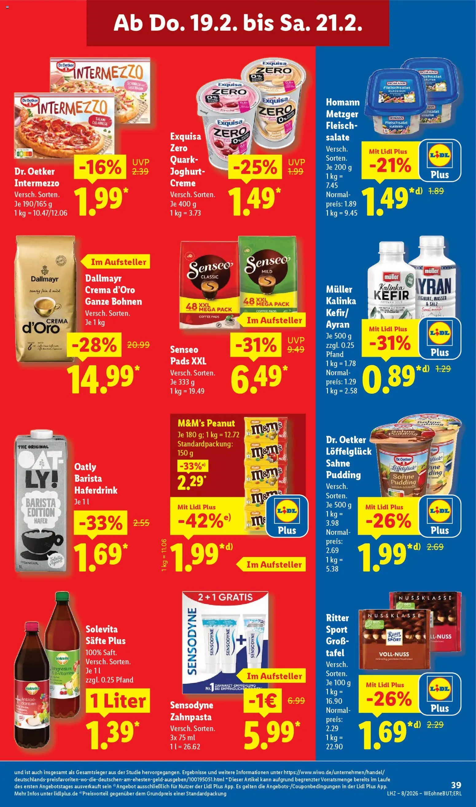 Lidl Prospekt Trier-West – gültig ab 16.02.2026 | Seite: 63 | Produkte: Kefir, M&M's, Exquisa, Dallmayr