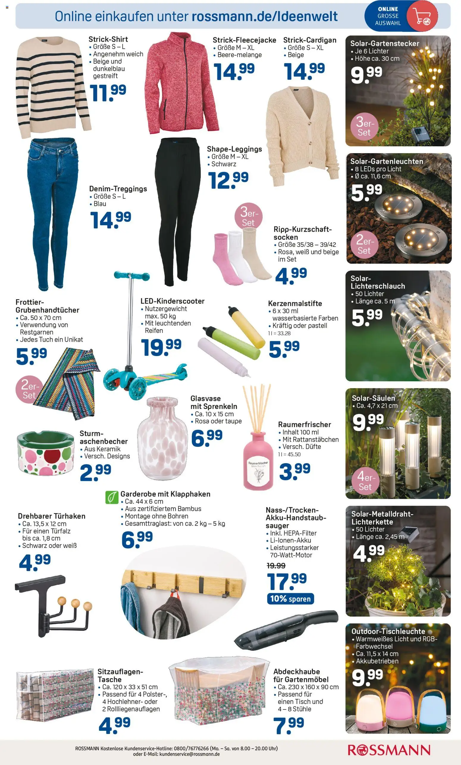 Rossmann Angebotsprospekt – gültig ab 23.03.2026 | Seite: 3 | Produkte: Tasche, Gartenmöbel, Jeans, Uhr