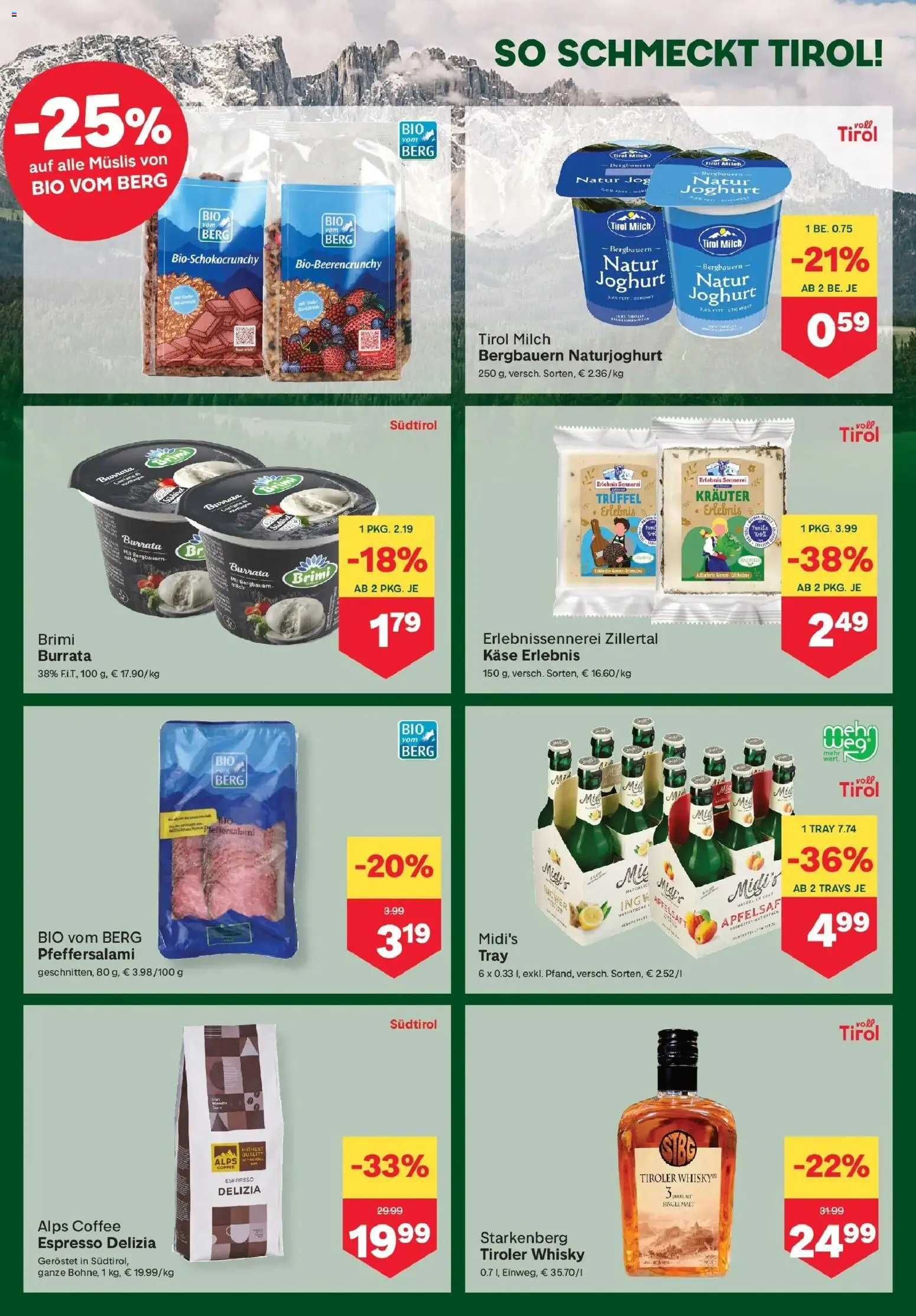 MPREIS Saalbach gültig ab 09.04.2026 | Seite: 7 | Produkte: Planche de surf, Milch, Käse, Joghurt