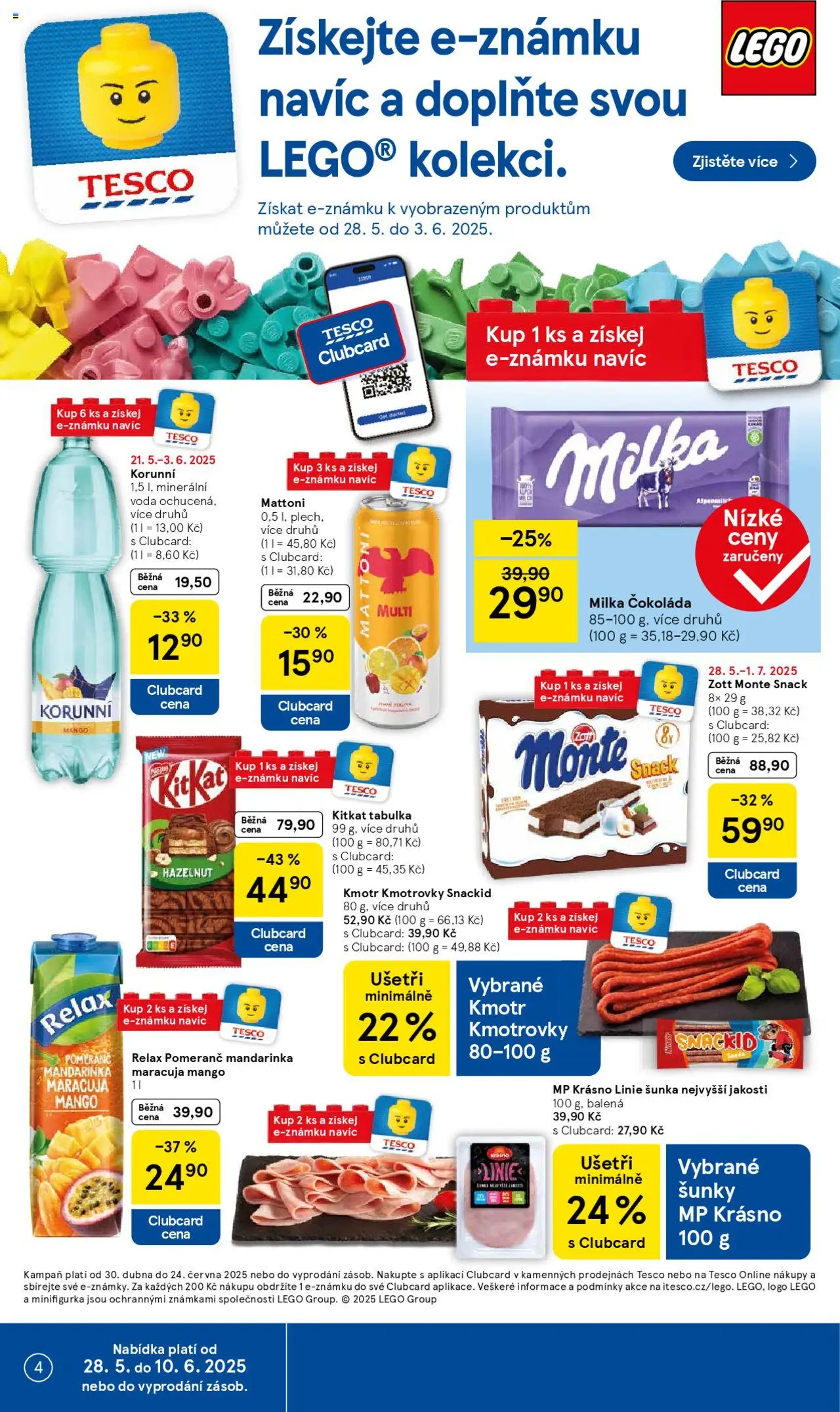 Tesco leták - Hypermarket od 28.05.2025 | Strana: 4 | Produkty: Mattoni, Mango, Čokoláda, Milka