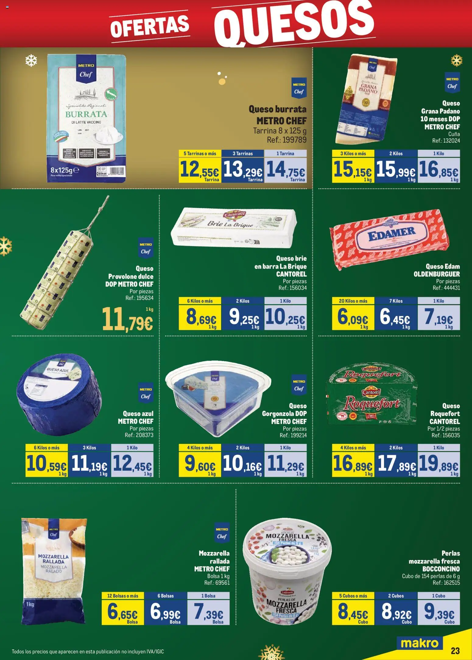 Makro - Precios Centro │ válido desde el 24.11.2025 | Página: 23 | Productos: Queso, Bolsa, Cuna