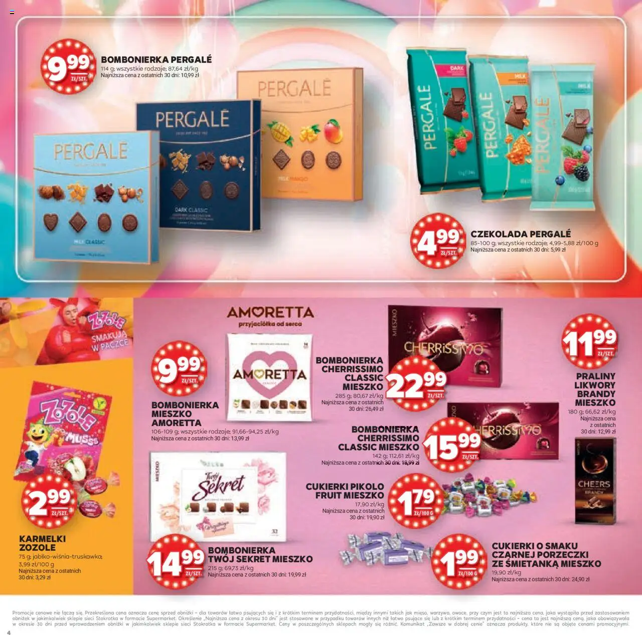 Stokrotka Gazetka - Urodziny od 11.09.2025 | Strona: 4 | Produkty: Stokrotka, Praliny, Bombonierka, Czekolada
