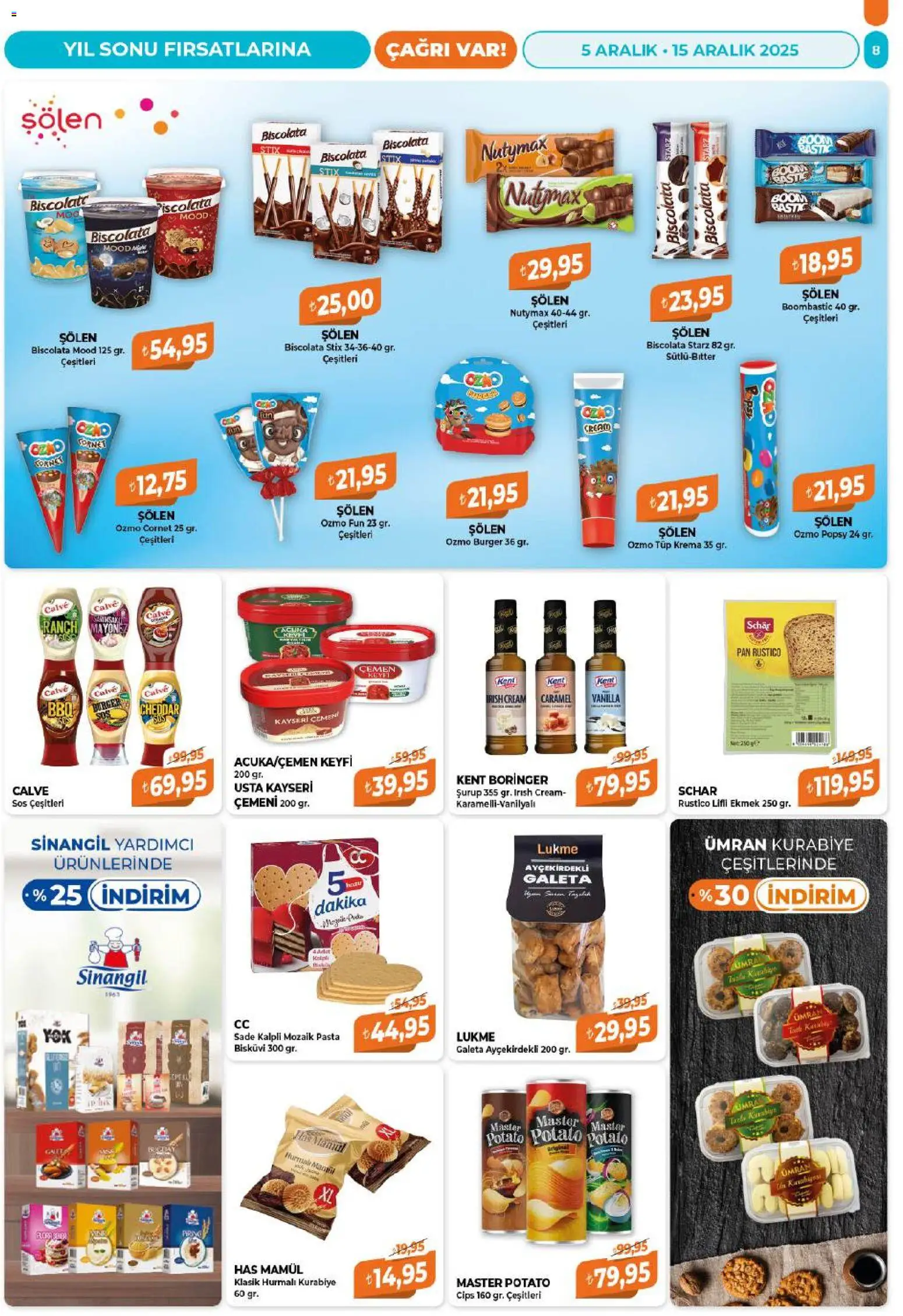 Çağrı Market Katalog - 05.12.2025 tarihinden itibaren geçerlidir | Sayfa: 8 | Ürünler: Ekmek, Cips, Kurabiye, Sos