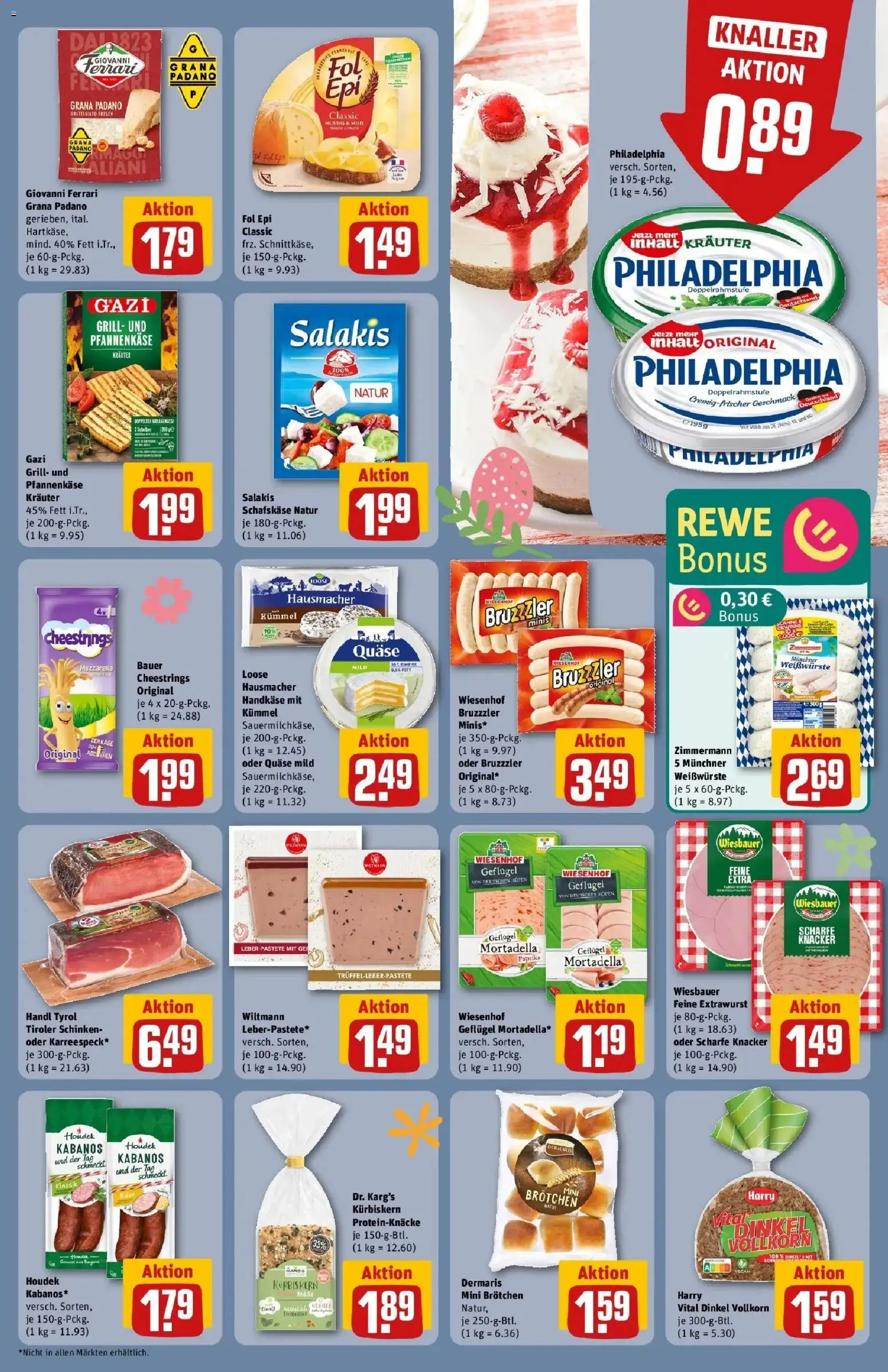Rewe Prospekt Neuss / Holzheim	 – gültig ab 30.03.2026 | Seite: 15 | Produkte: Philadelphia, Mozzarella, Paprika, Schafskase