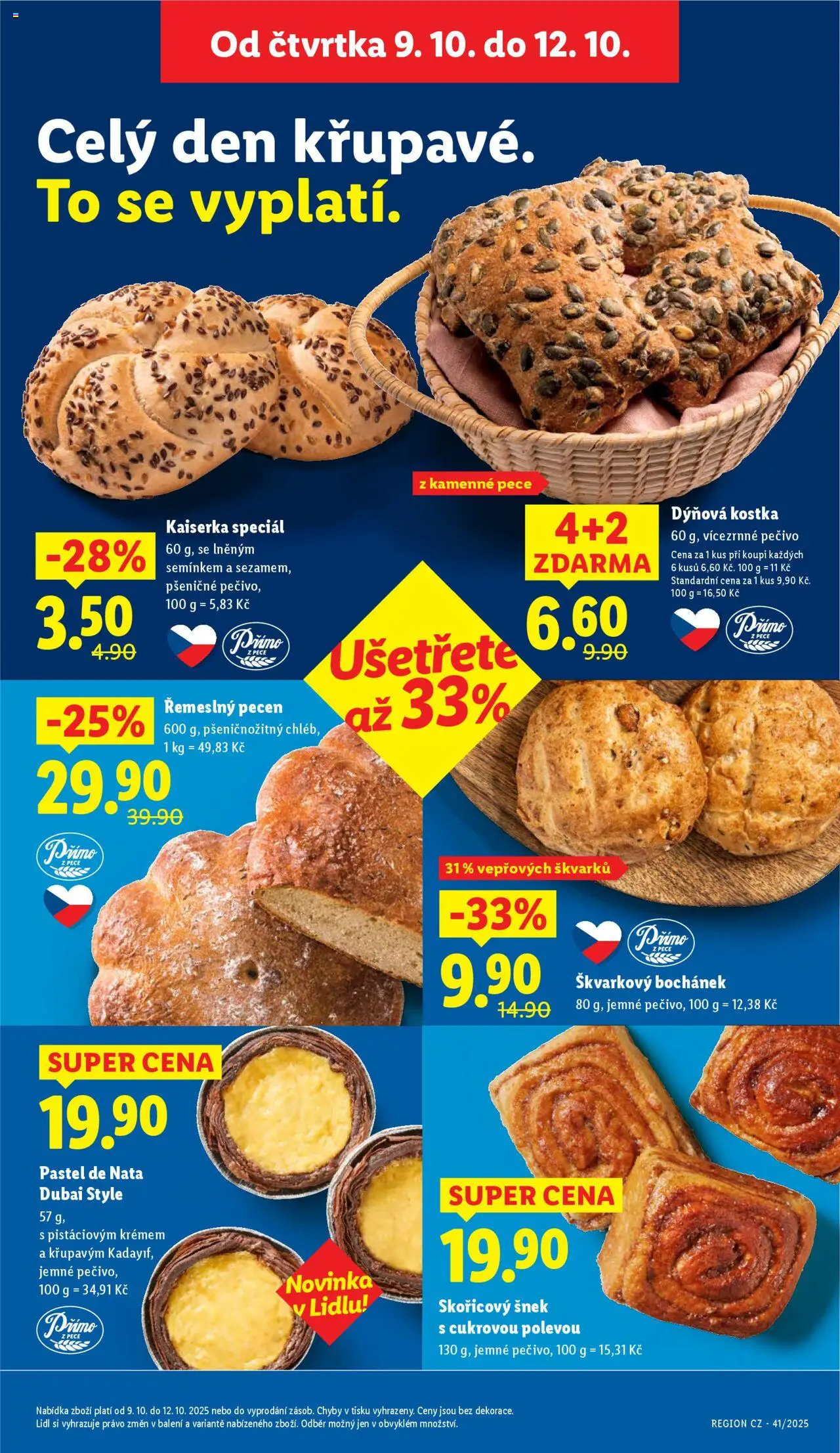 Lidl leták od 09.10.2025 | Strana: 7 | Produkty: Kaiserka, Chléb, Pečivo