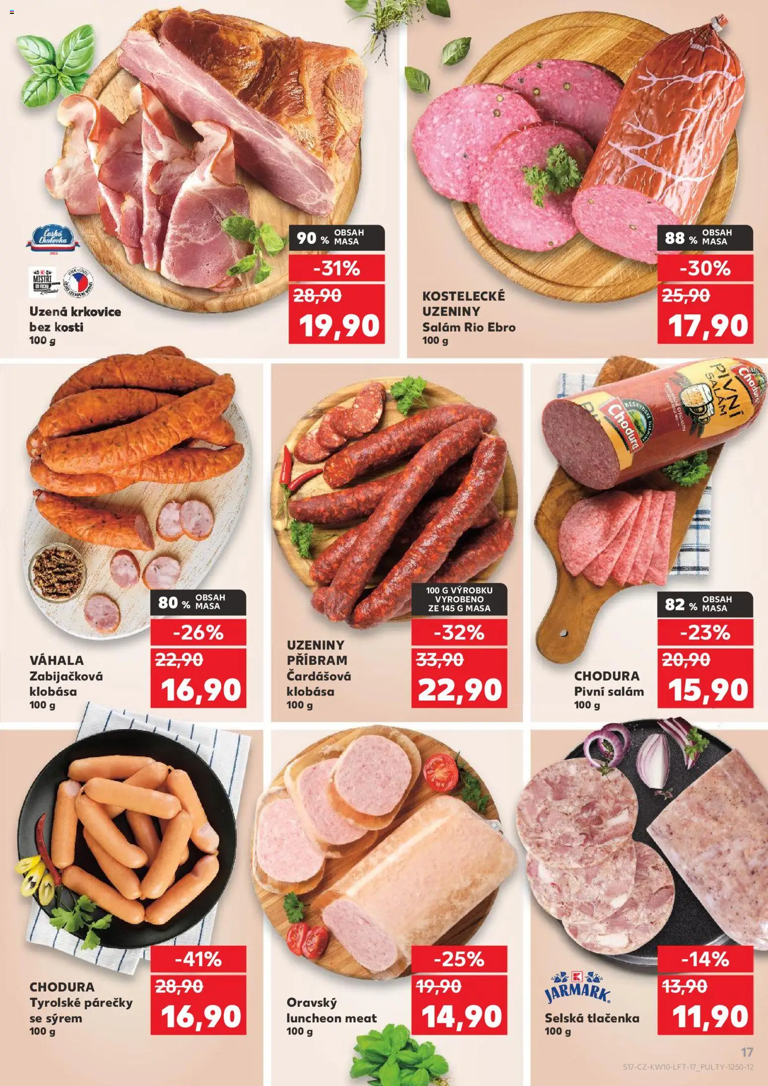 Kaufland leták - Ostrava od 04.03.2026 | Strana: 17 | Produkty: Salám, Uzeniny, Krkovice bez kosti, Krkovice