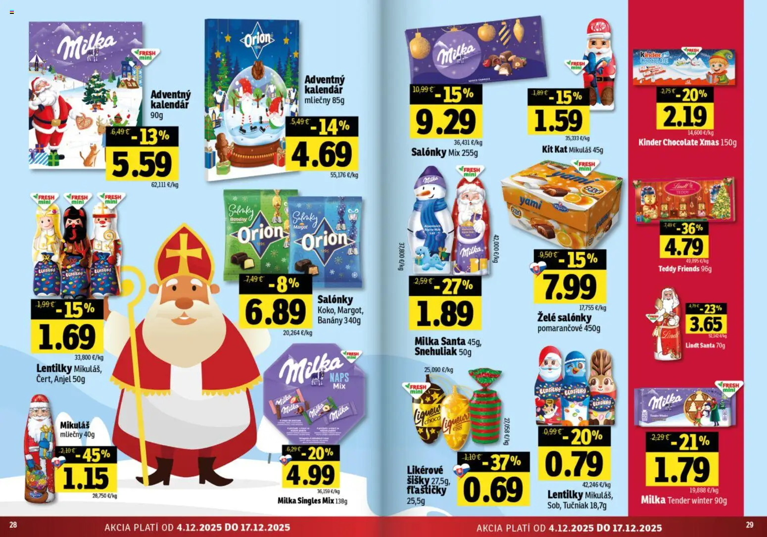 Nové Fresh akcie – leták je platný od 04.12.2025 | Strana: 15 | Produkty: Banány, Šišky, Kinder, Milka