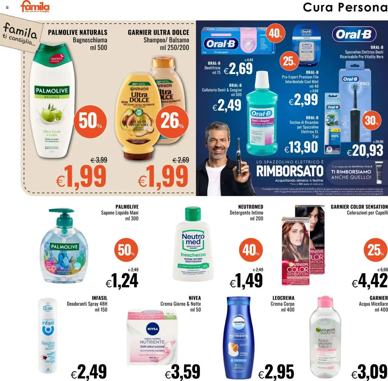 Volantino Famila del 16.10.2025 | Pagina: 22 | Prodotti: Spazzolino, Detergente, Avocado, Latte