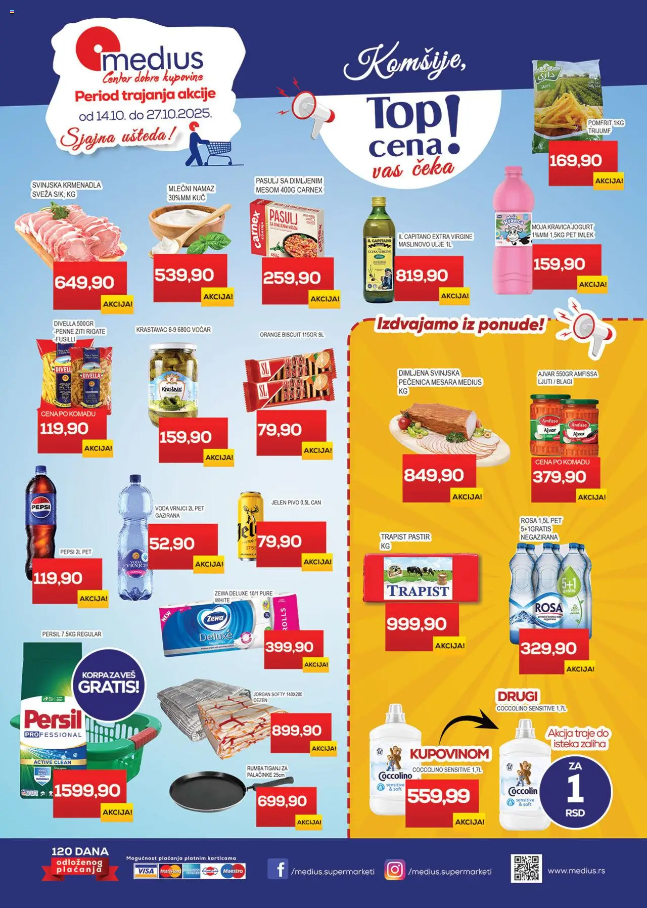 Medius katalog - važi od 14.10.2025 | Strana: 1 | Proizvode: Ajvar, Pomfrit, Jogurt, Persil