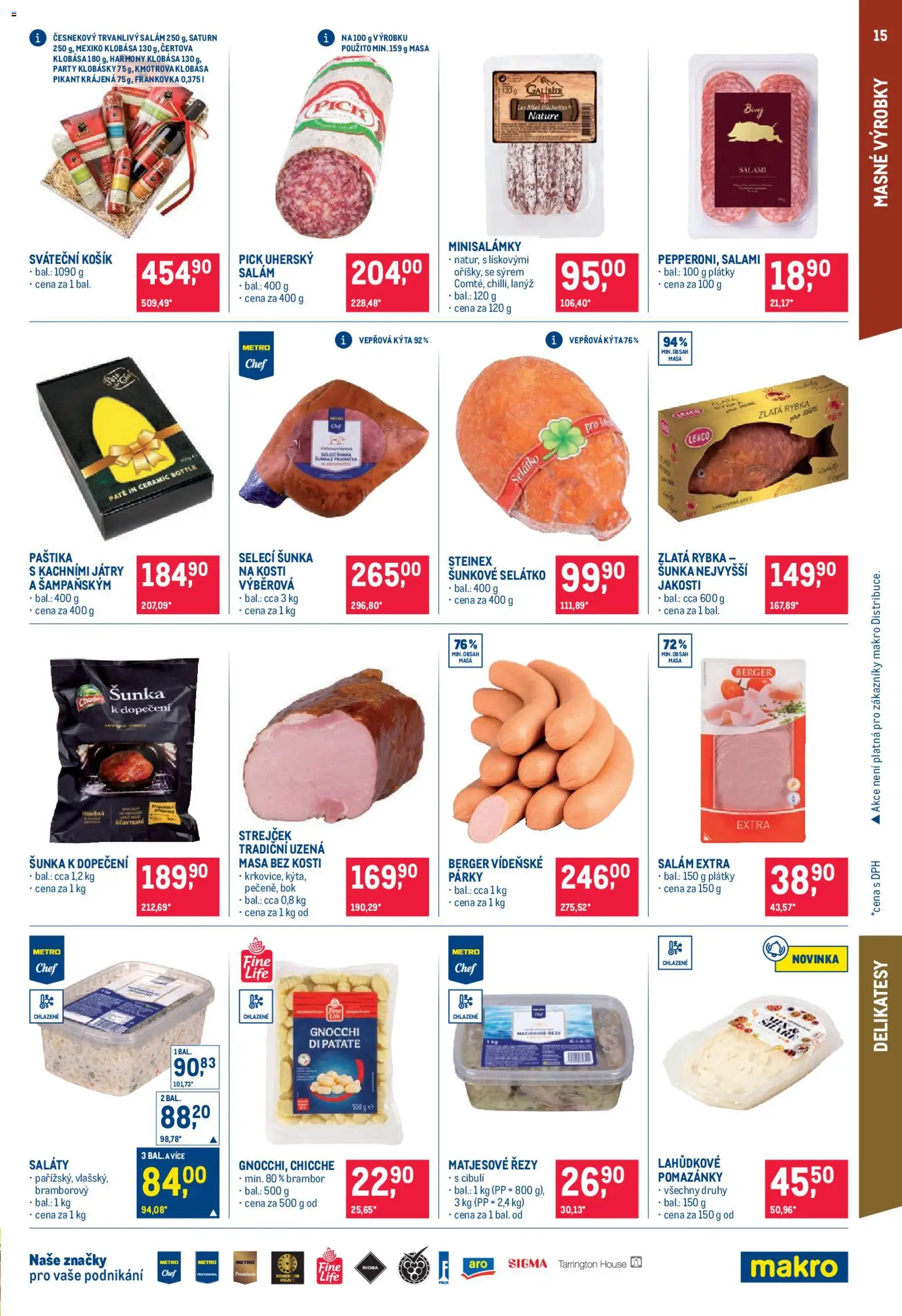 Makro leták - Pro milovníky jídla od 03.12.2025 | Strana: 15 | Produkty: Salám, Párky, Klobásky, Paštika