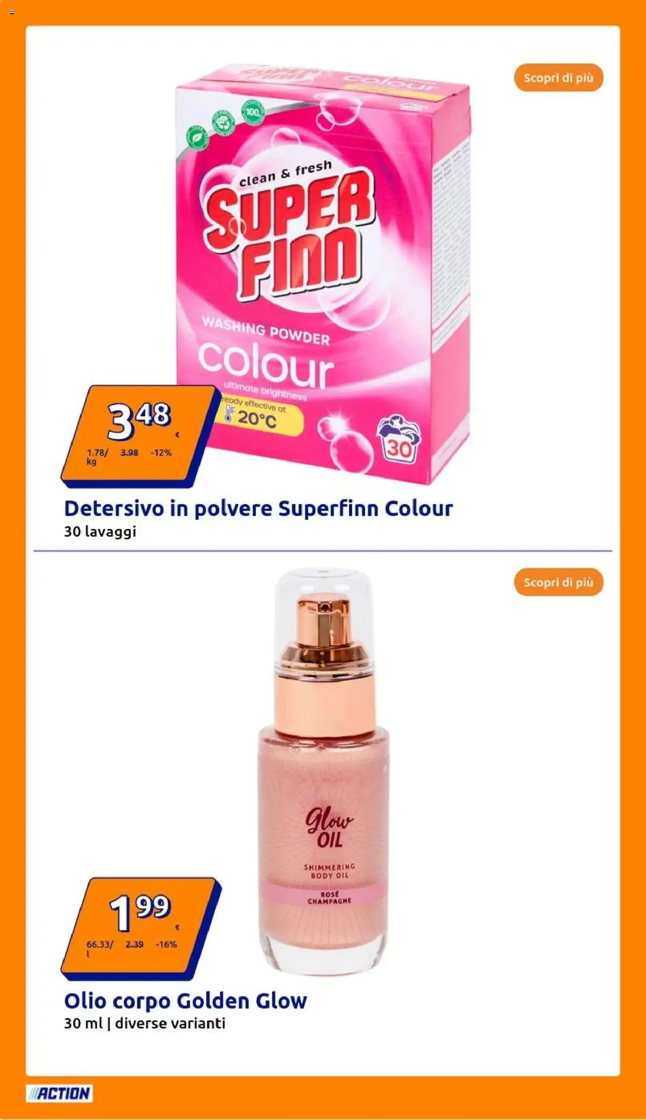 Volantino Action del 30.07.2025 | Pagina: 20 | Prodotti: Olio corpo, Olio, Body, Champagne