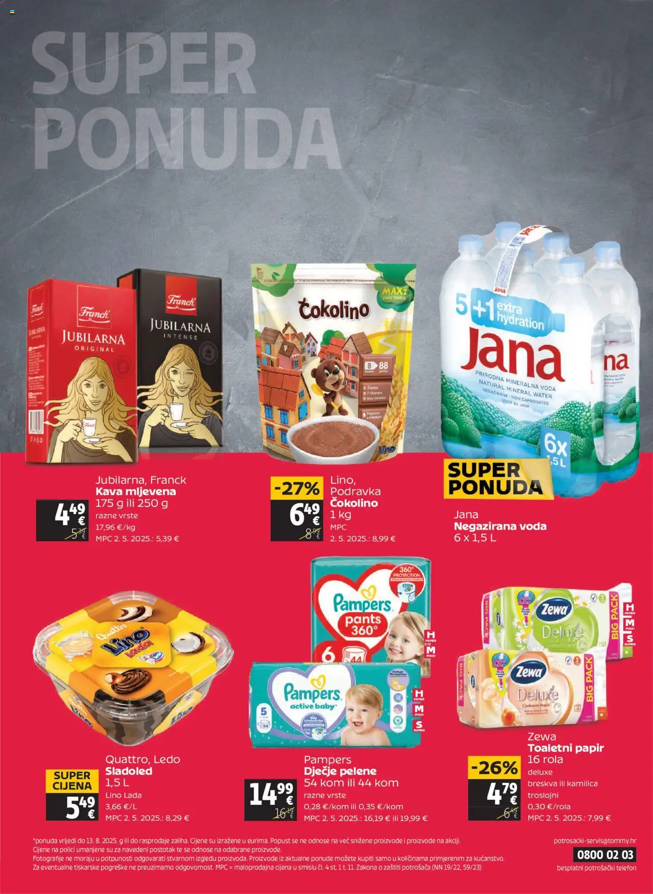 Tommy katalog | vrijedi od 07.08.2025 | Stranica: 32 | Proizvodi: Kava, Podravka, Toaletni papir, Telefon