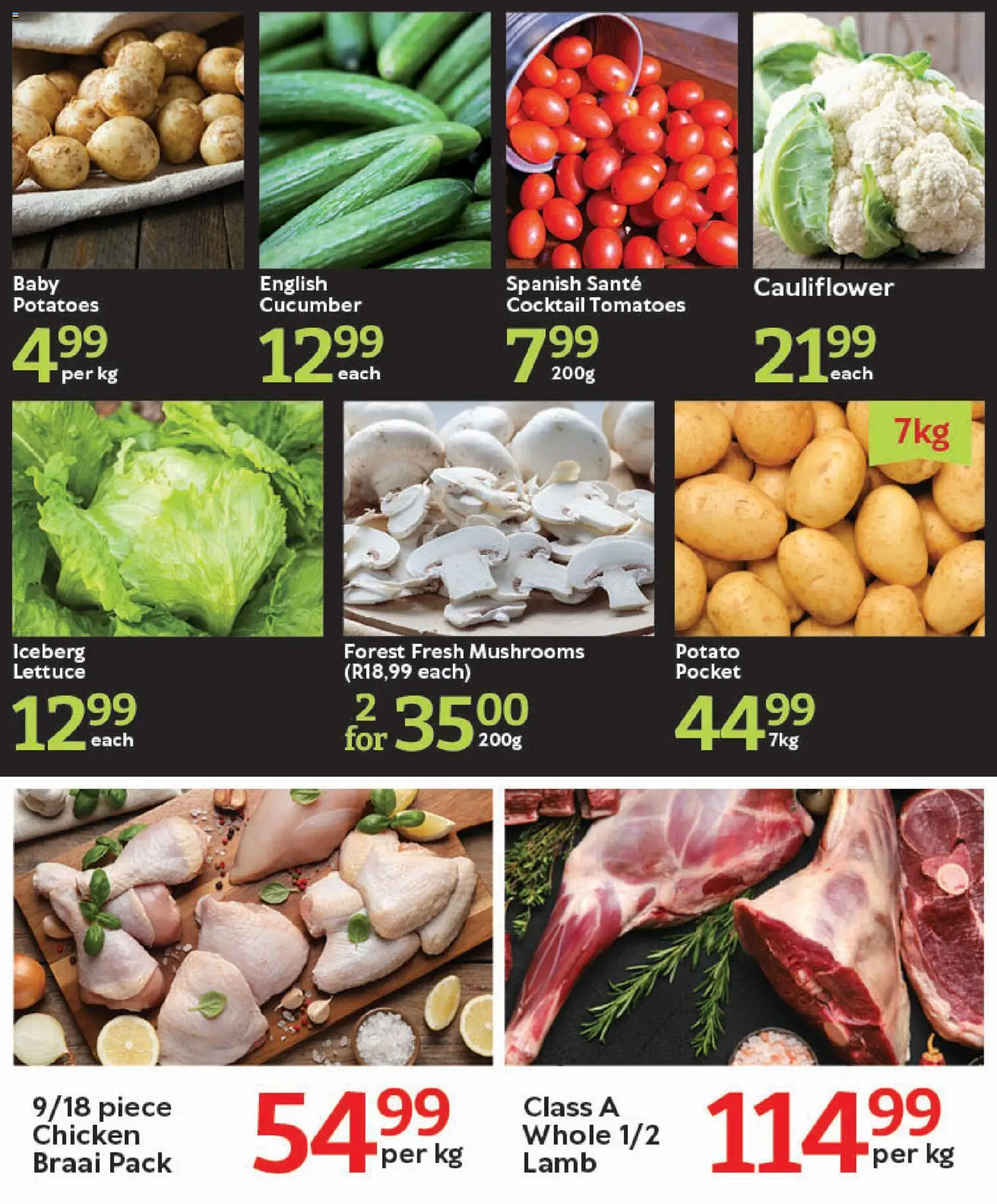 New Oxford Freshmarket catalogue – valid from 17.03.2026 | Page: 2 | Products: Cauliflower, Mushrooms, Chicken, Potatoes