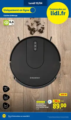 LIDL - Prévisualisation de SILVERCREST Aspirateur robot avec fonction lavage, Aspirateur robot avec fonction lavage valide à partir de 09.04.2026 | Page: 66