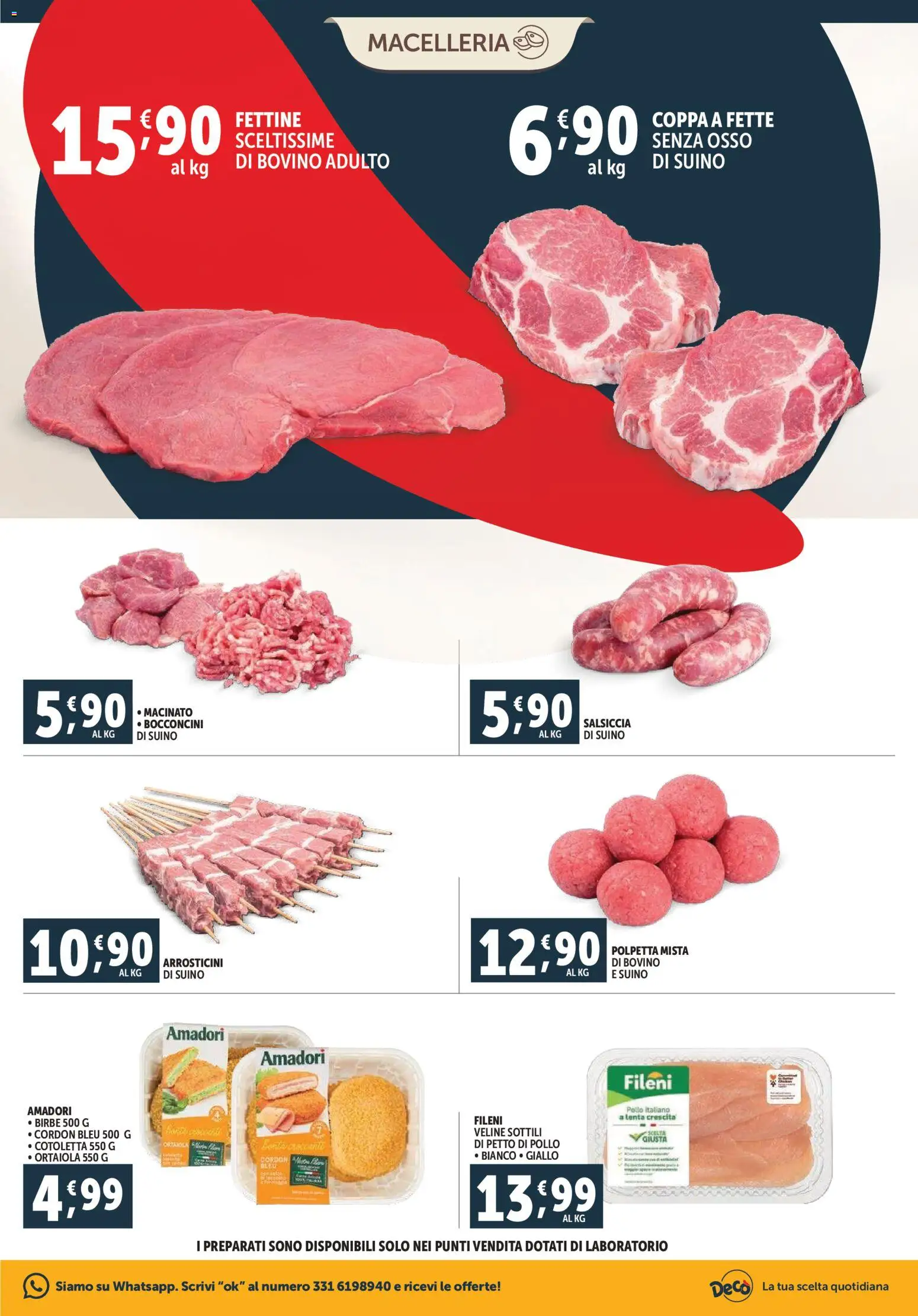 Volantino Decò del 07.11.2025 | Pagina: 5 | Prodotti: Bovino, Petto di Pollo, Pollo, Salsiccia