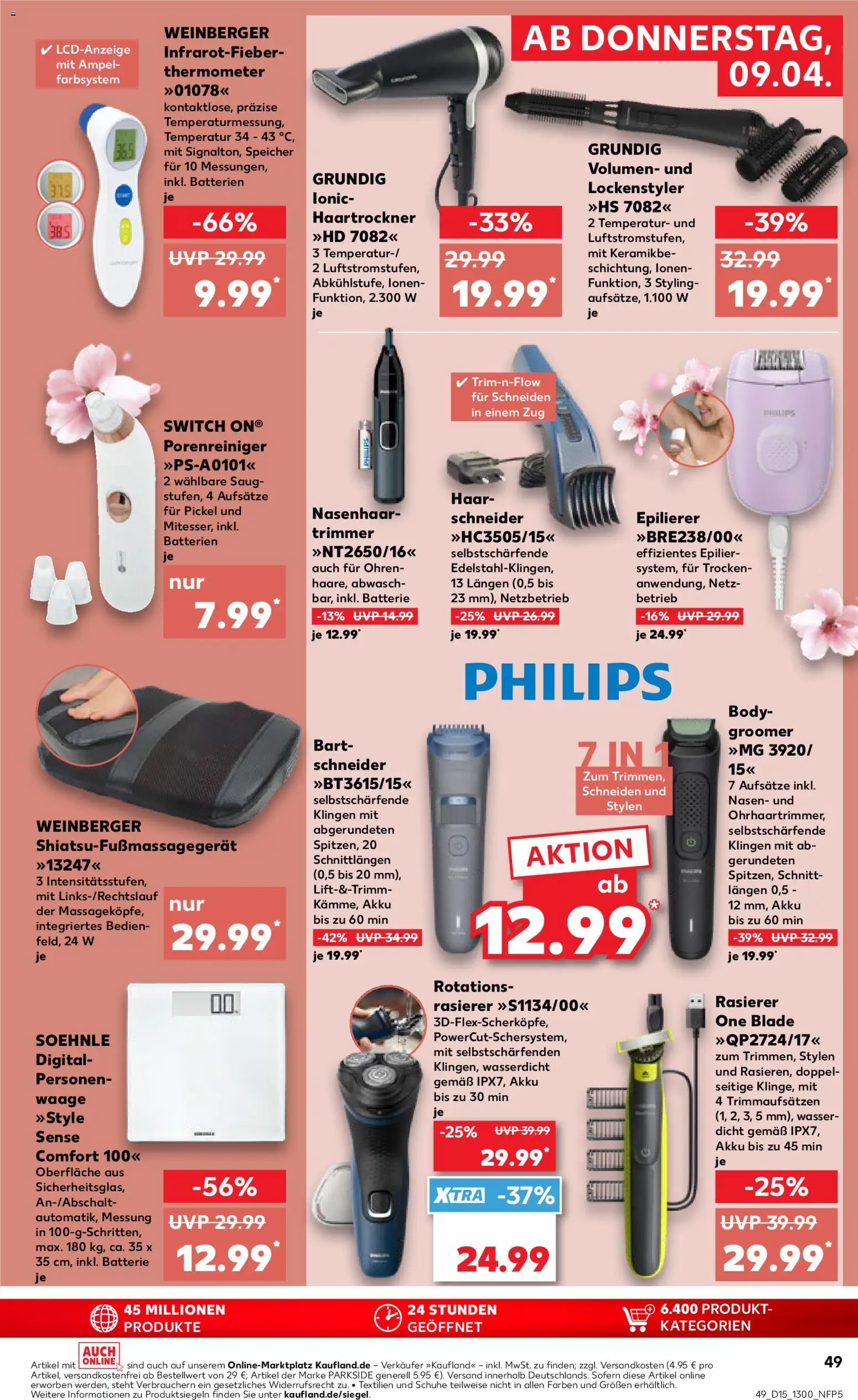 Kaufland Prospekt Völklingen	 – gültig ab 09.04.2026 | Seite: 49 | Produkte: Rasierer, Haartrockner, Batterie, Wasser