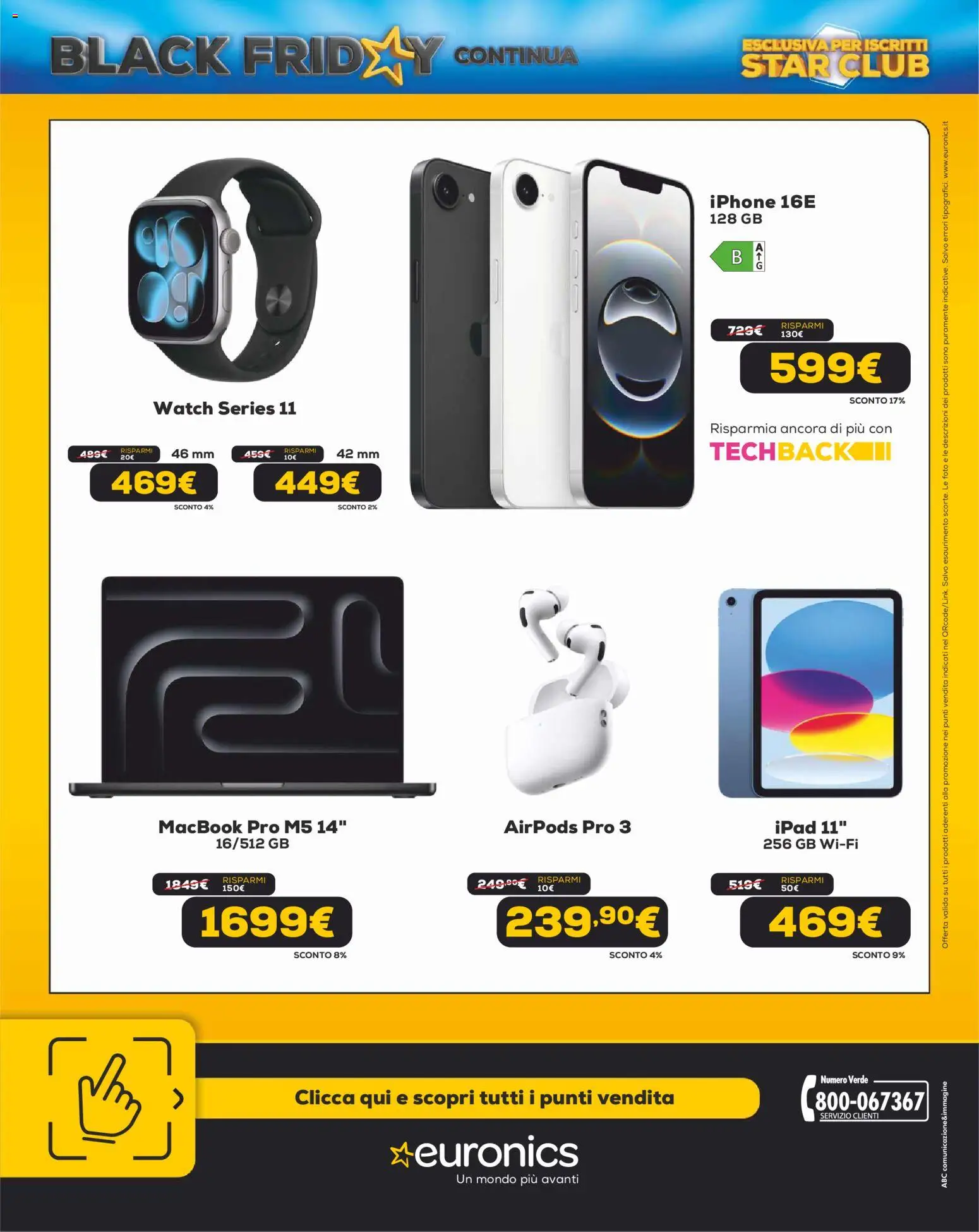 Volantino Euronics del 13.11.2025 | Pagina: 28 | Prodotti: Iphone, Ipad, Macbook, Airpods