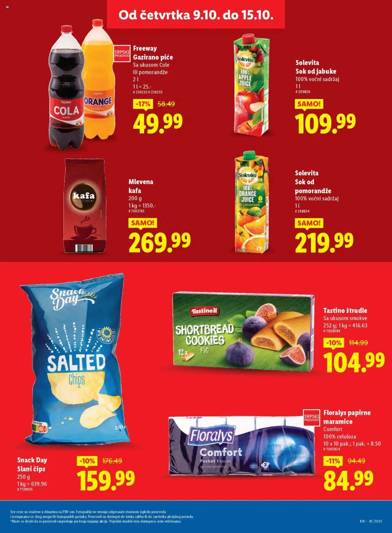 Lidl katalog - važi od 09.10.2025 | Strana: 15 | Proizvode: Čips, Kafa, Sok, Jabuke