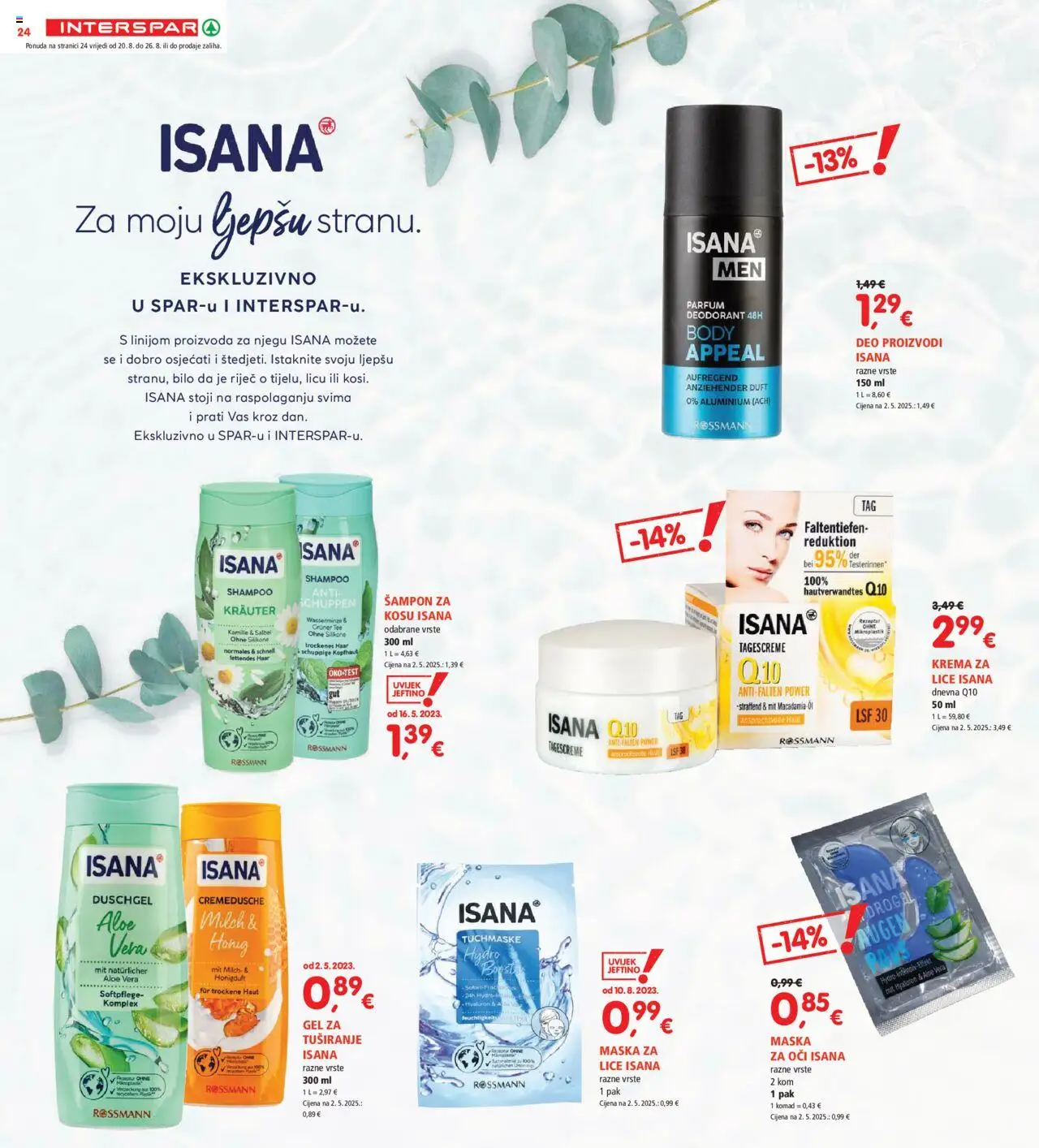 Interspar katalog | vrijedi od 20.08.2025 | Stranica: 24 | Proizvodi: Šampon, Maska, Krema