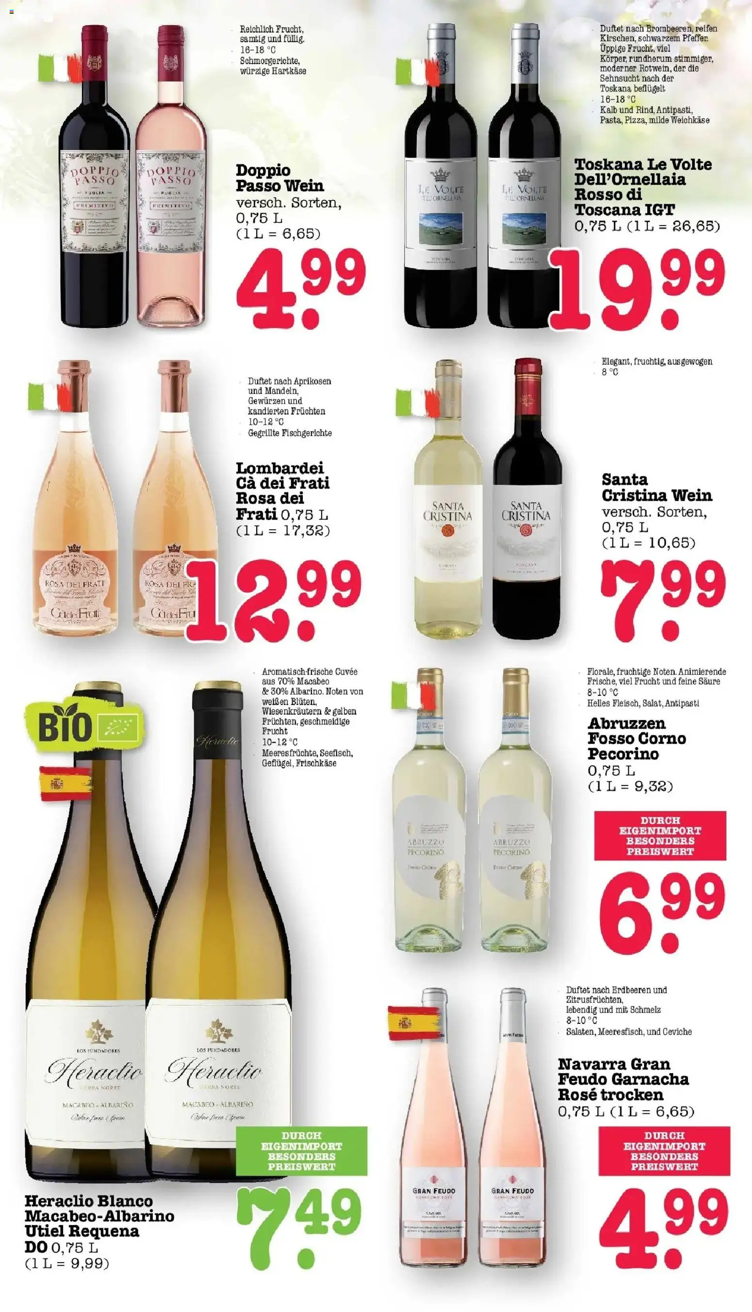 Angebote – gültig ab 30.03.2026 | Seite: 65 | Produkte: Doppio Passo, Wein, Erdbeeren, Frischkase