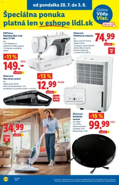 Lidl leták │ platný od 28.07.2025 | Strana: 50 | Produkty: Odvlhčovač vzduchu, Odvlhčovač, Robotický vysávač, Šijací stroj