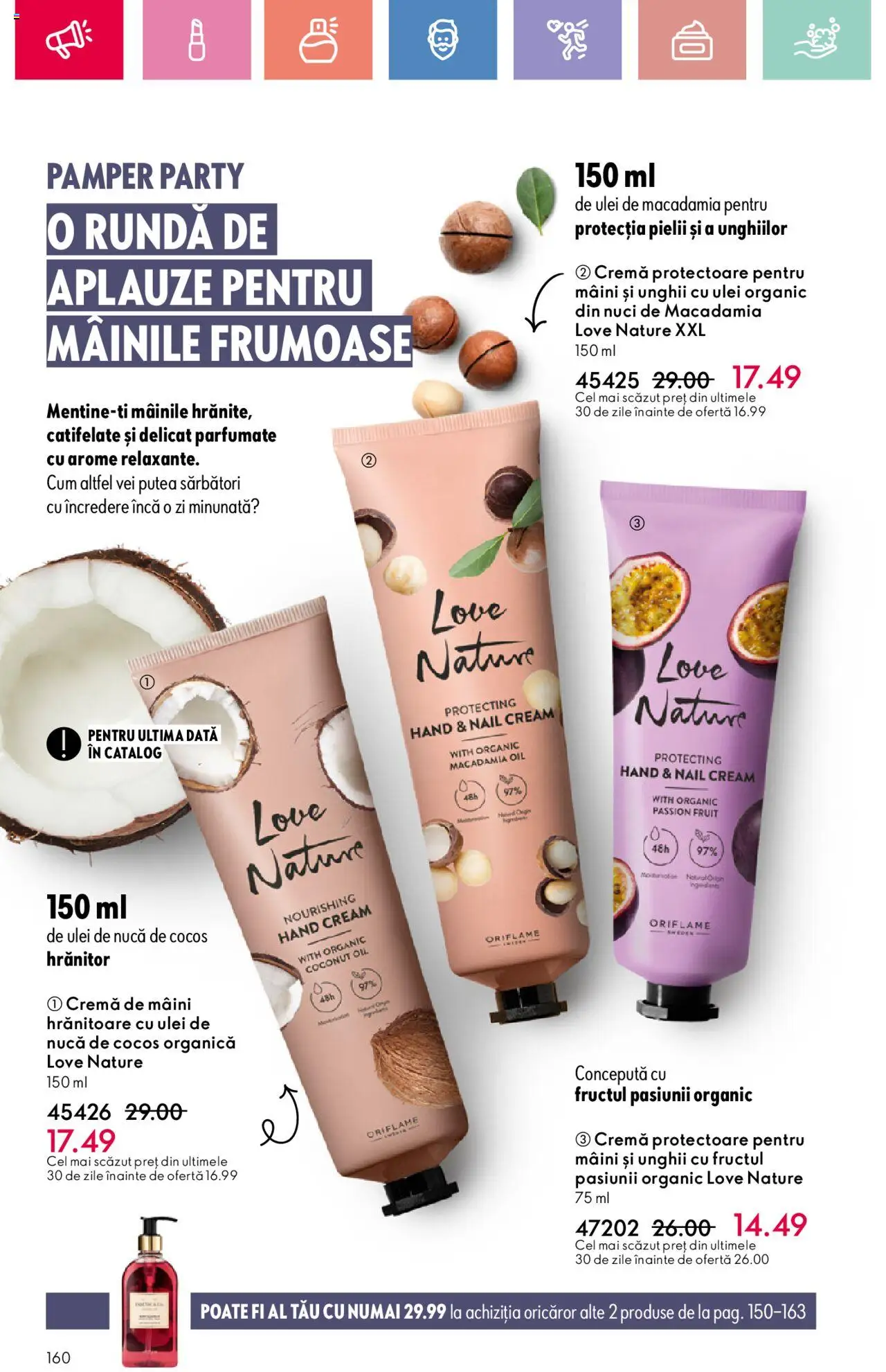 Oriflame catalog 11 2025 – valabil de la 27.07.2025 | Pagină: 160 | Produse: Sac de couchage, Cremă, Ulei, Cremă de mâini