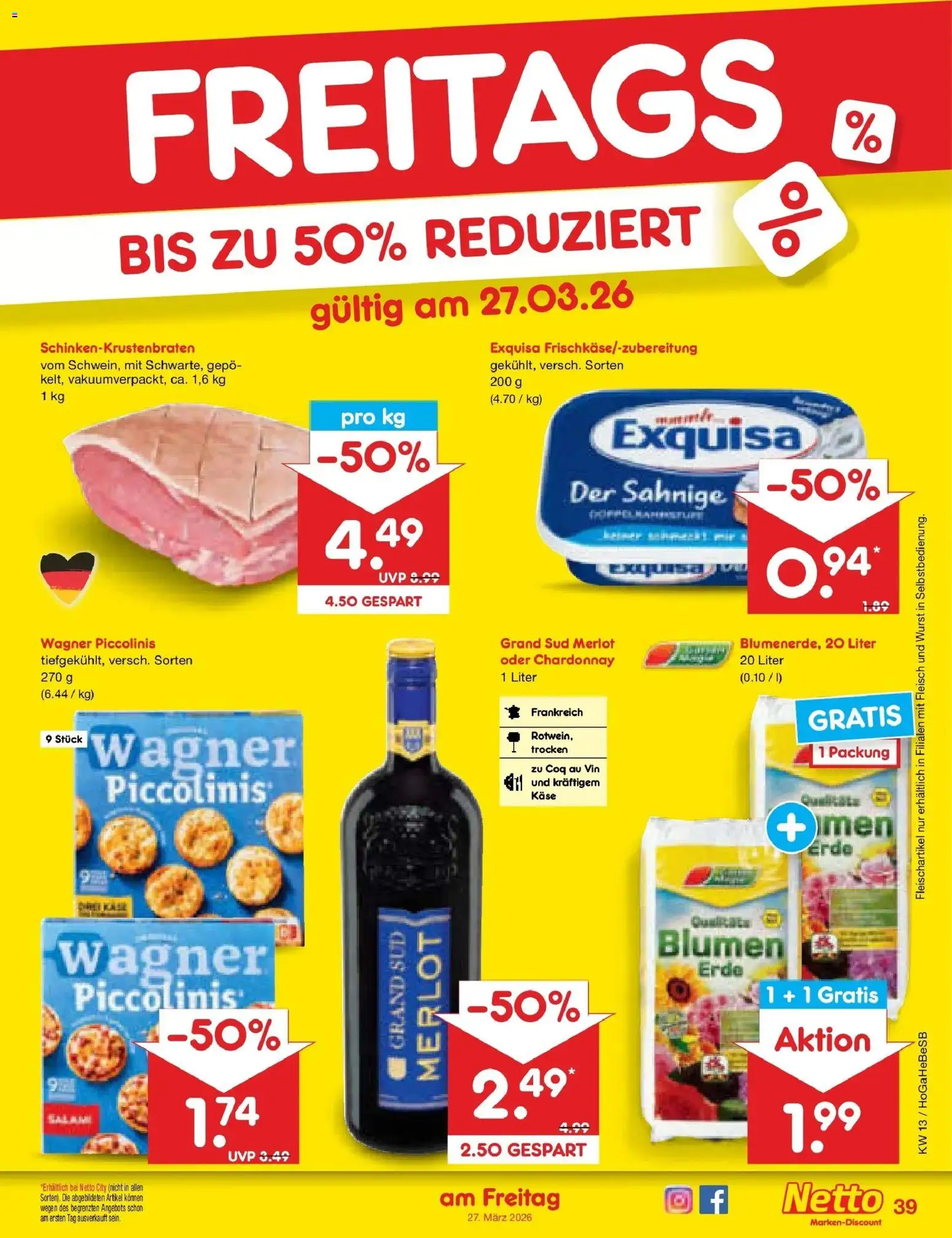 Netto Marken-Discount Prospekt Kremmen	 – gültig ab 23.03.2026 | Seite: 55 | Produkte: Käse, Blumen, Exquisa, Grand sud