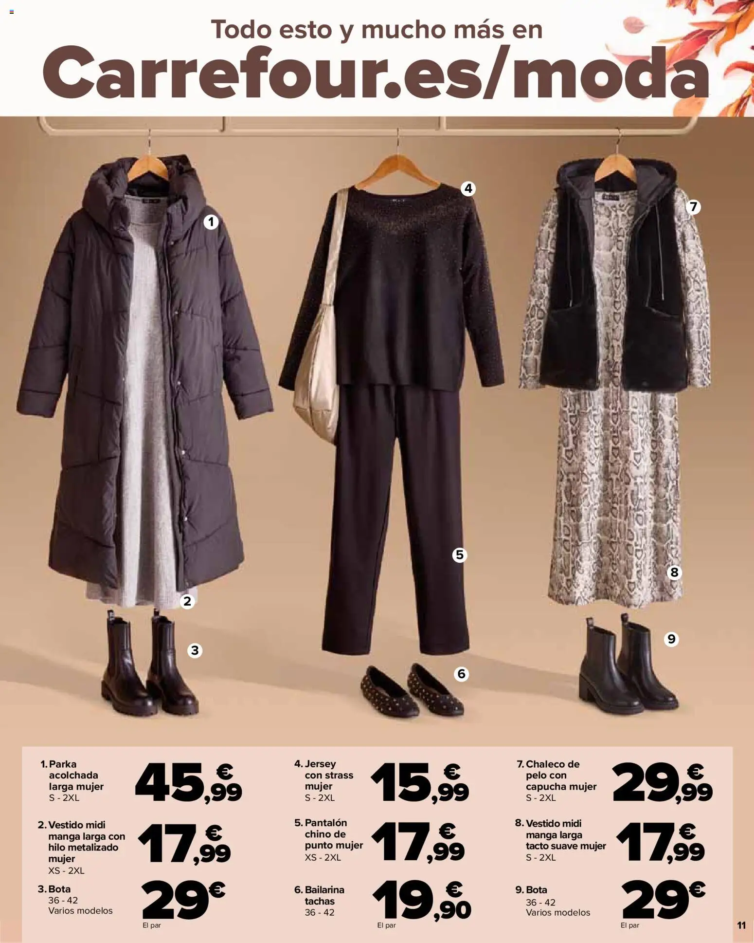 Carrefour - Colección Otoňo │ válido desde el 23.10.2025 | Página: 11 | Productos: Chaleco, Vestido midi