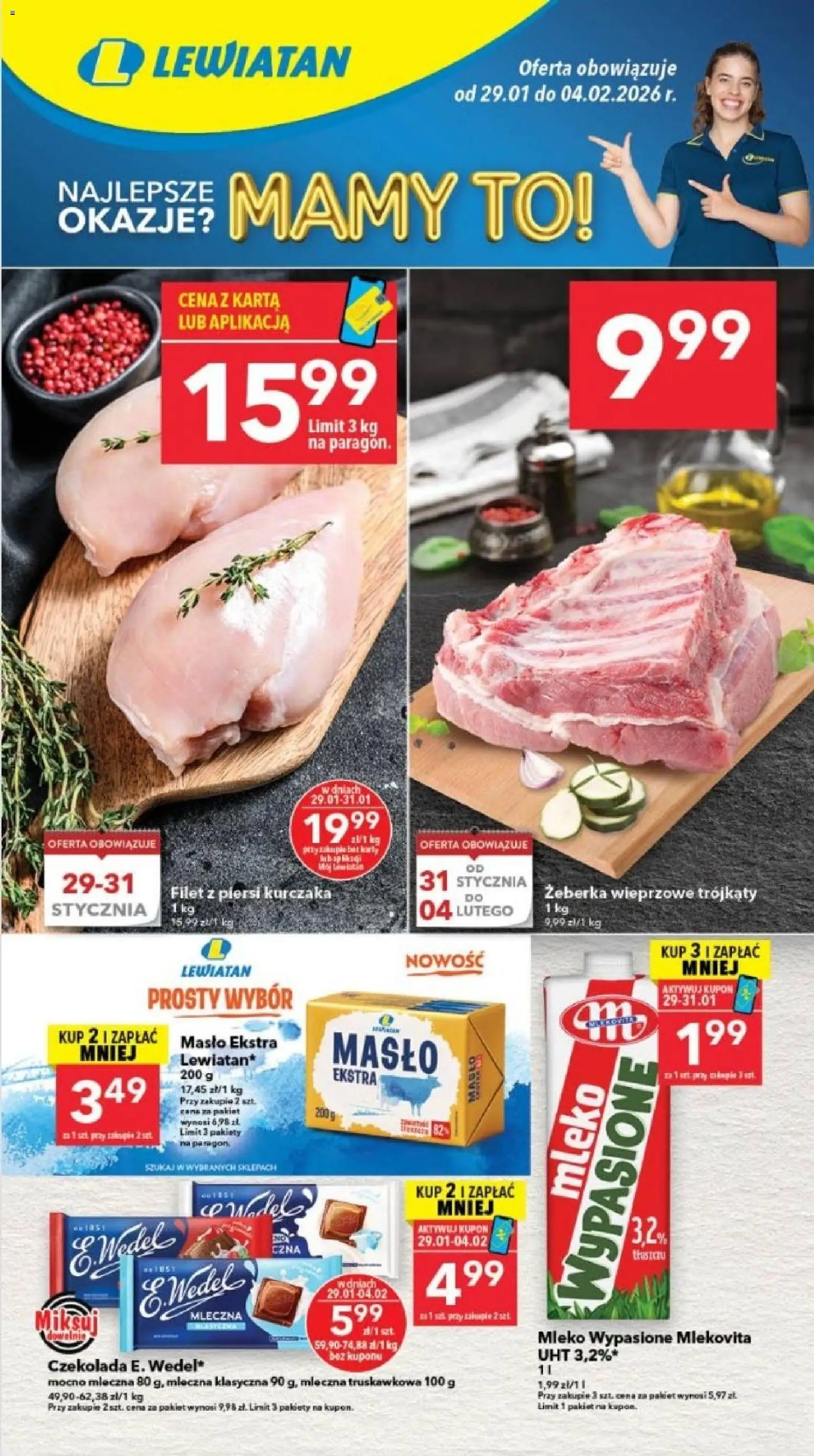 Lewiatan gazetka - Gdańsk od 29.01.2026 | Strona: 1 | Produkty: Karta, Mleko wypasione, Masło, Czekolada