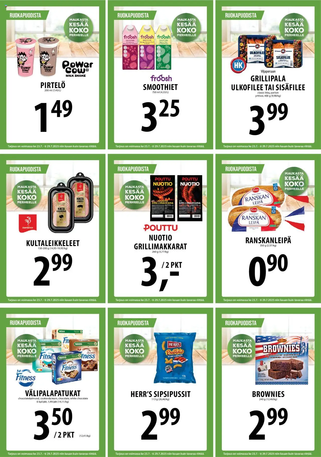  | Sivu: 30 | Tuotteet: Pirtelö, Juusto, Leipä, Grillimakkara