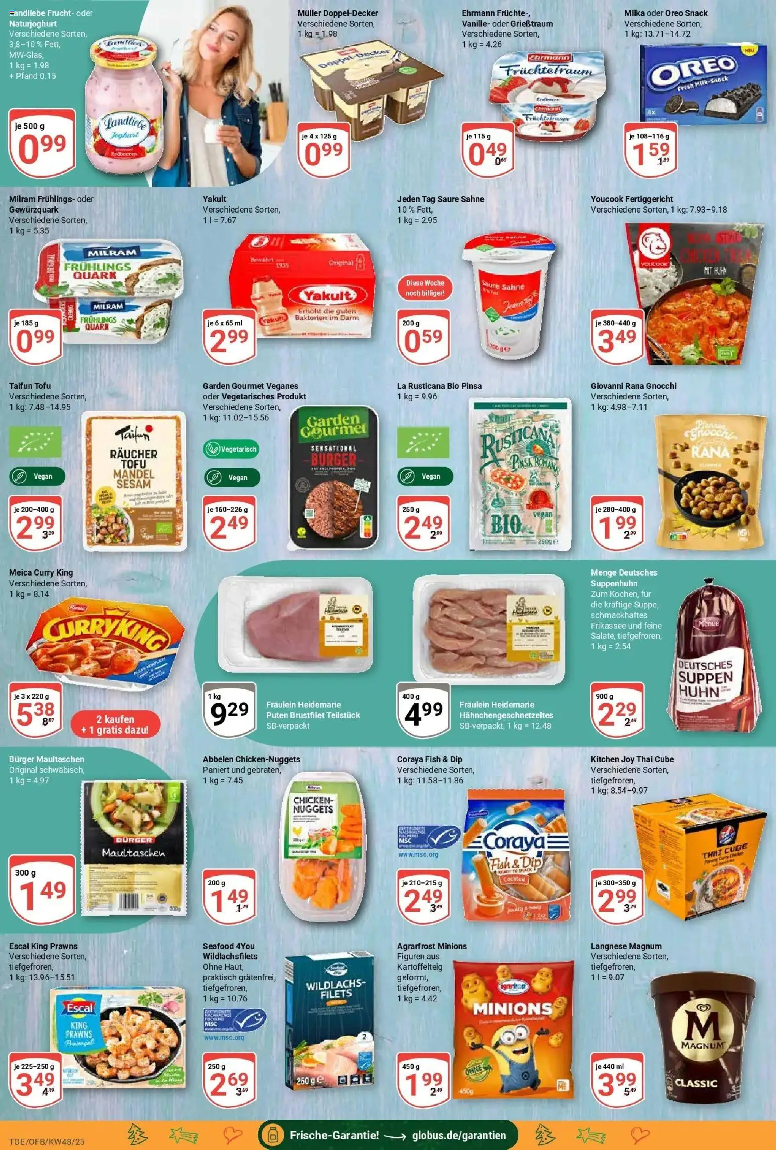 Globus prospekt Tönisvorst	 – gültig ab 23.11.2025 | Seite: 13 | Produkte: Youcook, Quark, Milka, Maultaschen