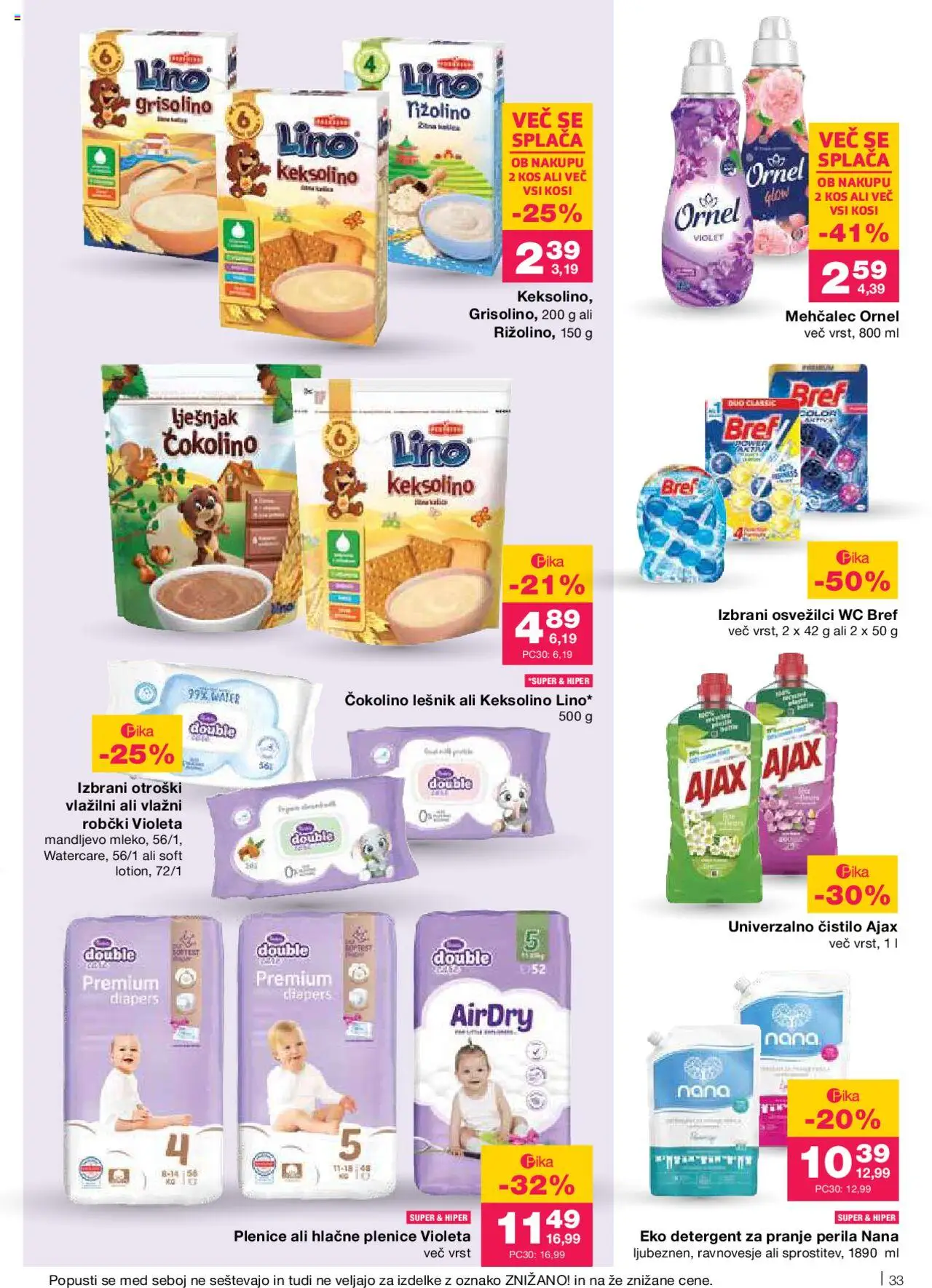 Mercator katalog │ velja od 21.08.2025 | Stran: 35 | Izdelki: Plenice, Mehčalec, Robčki, Kos