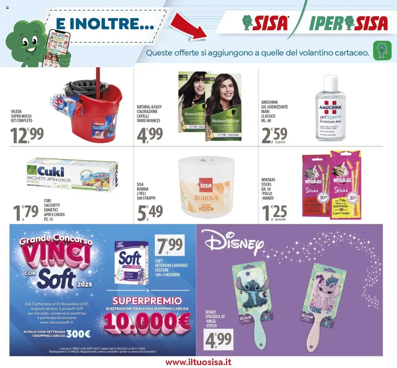 Volantino SISA del 12.09.2025 | Pagina: 23 | Prodotti: Spazzola, Pollo, Acqua, Lavatrice
