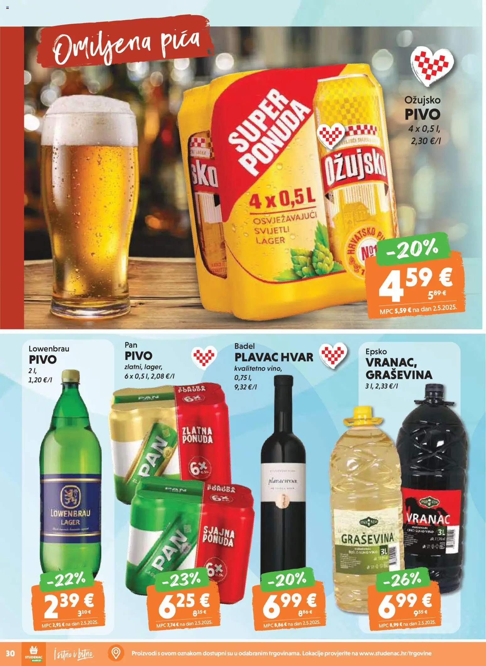Studenac katalog | vrijedi od 19.11.2025 | Stranica: 28 | Proizvodi: Vino, Pivo, Ožujsko
