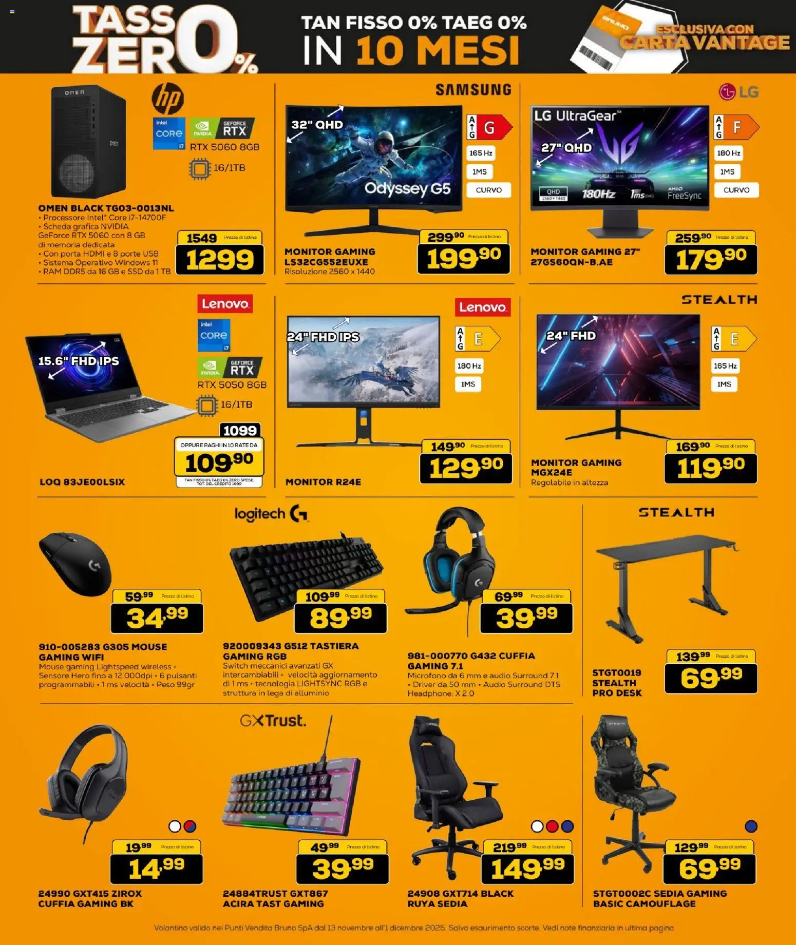 Volantino BRUNO del 13.11.2025 | Pagina: 11 | Prodotti: Monitor, Mouse, Tastiera, Audio